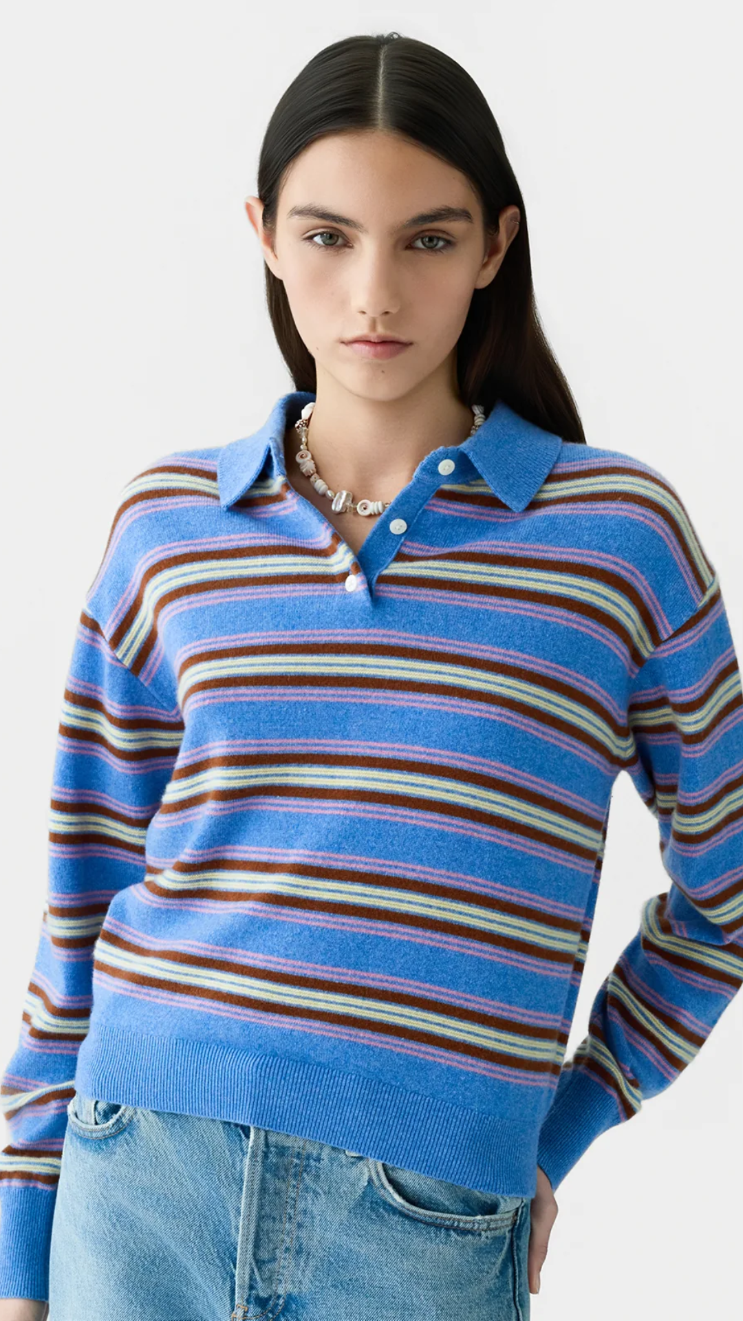 Guest In Residence Collegiate Stripe Polo
