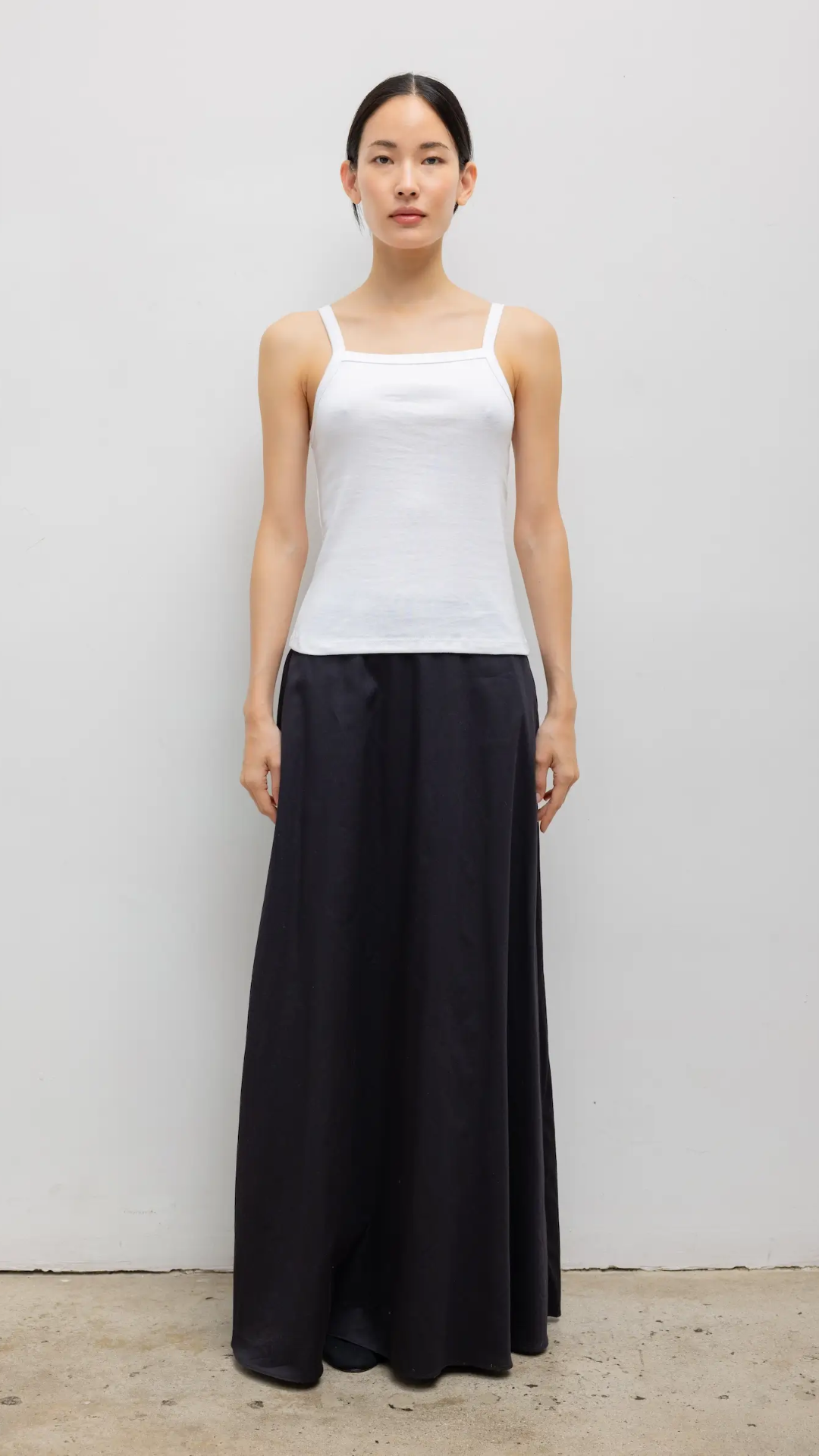 LESET Nando Square Neck Tank in White