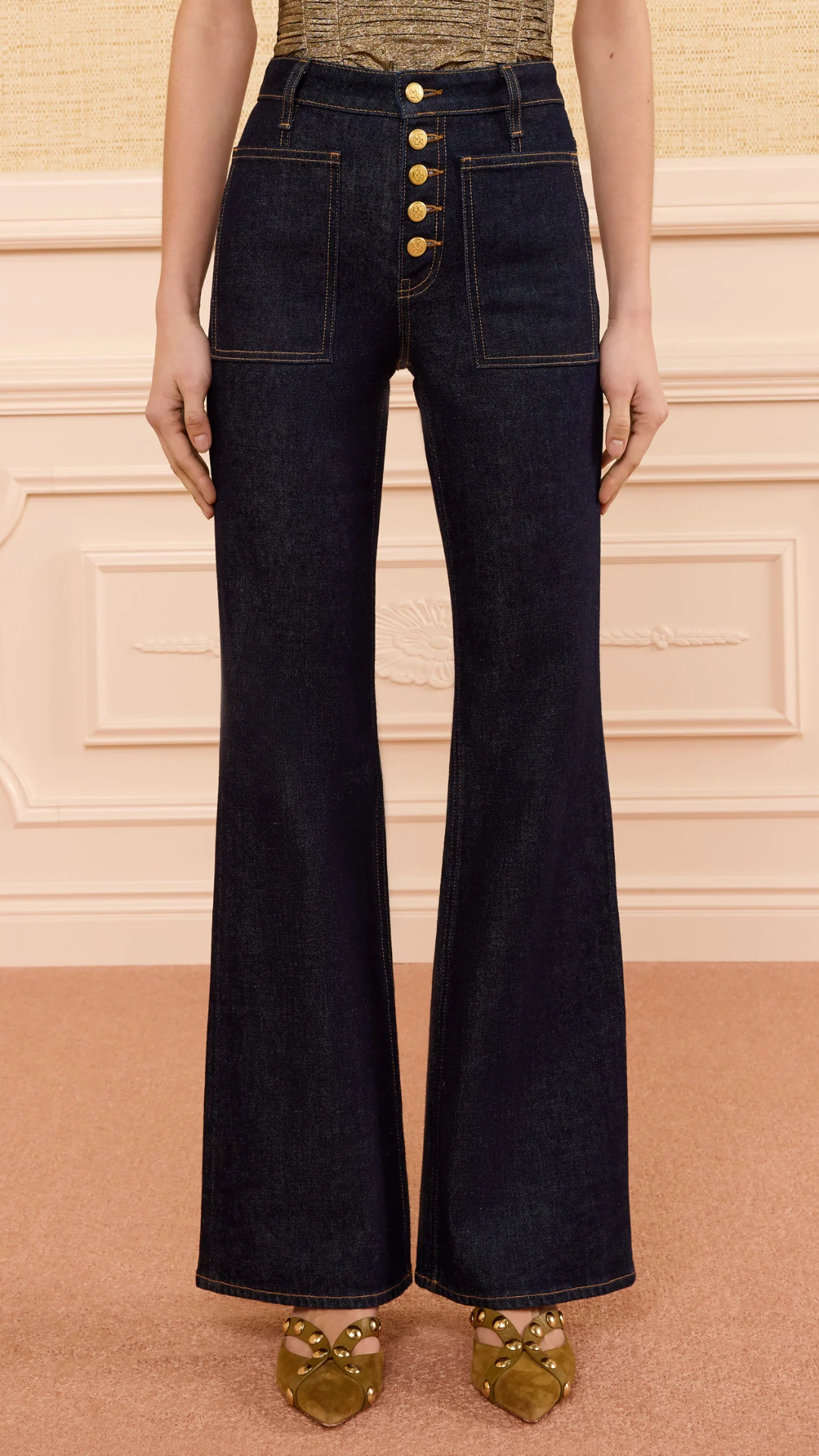 Ulla Johnson The Stretch Lou Kick Flare Jean in Tigris
