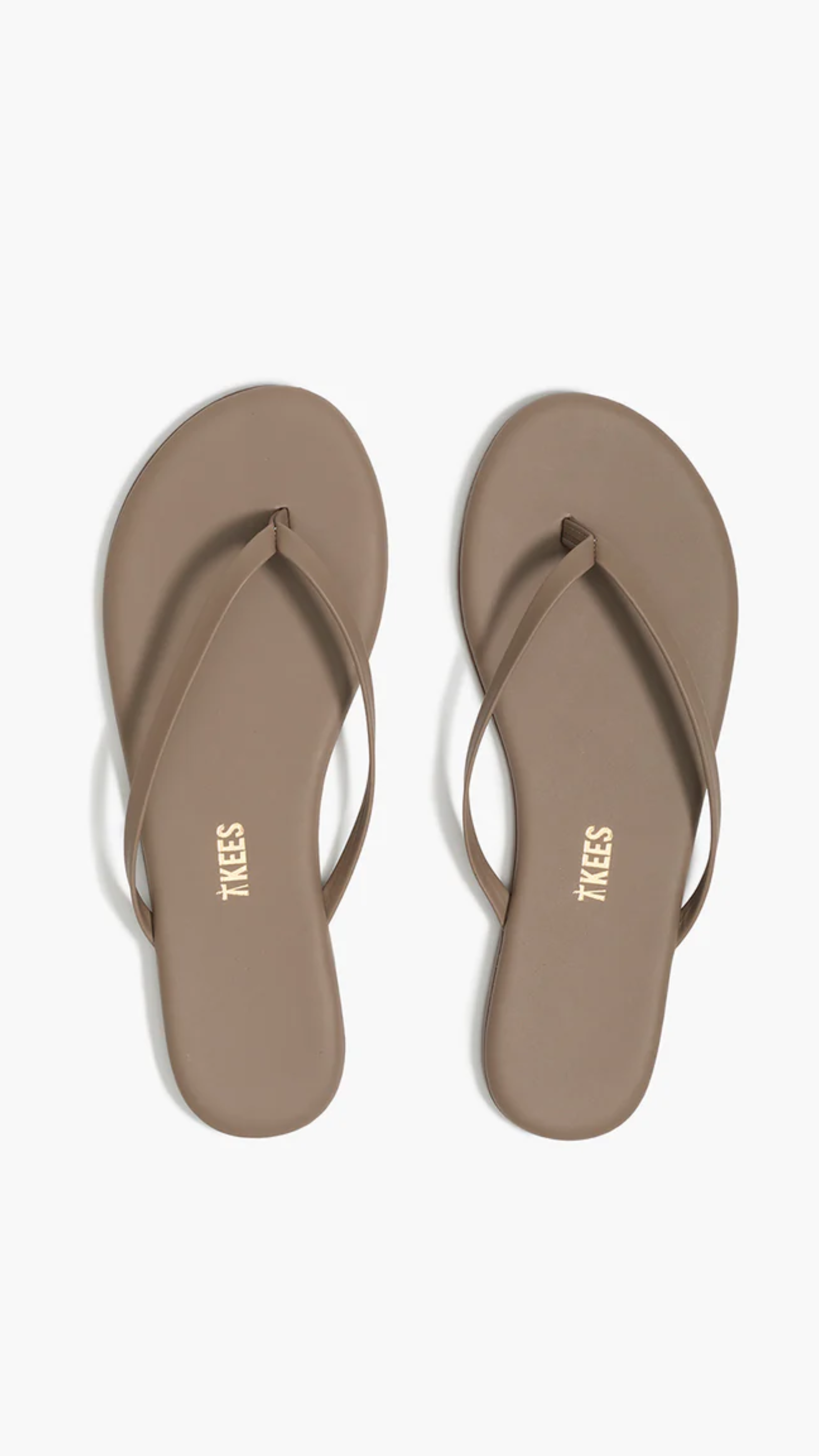 TKEES Lily Liners Leather Flip Flops in Biscuit