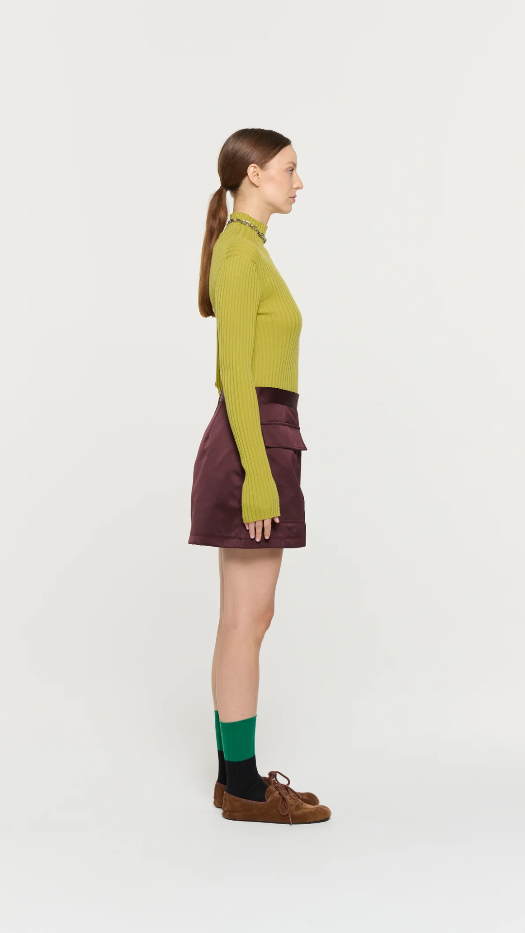 Plan C Mini Skirt in Burgundy
