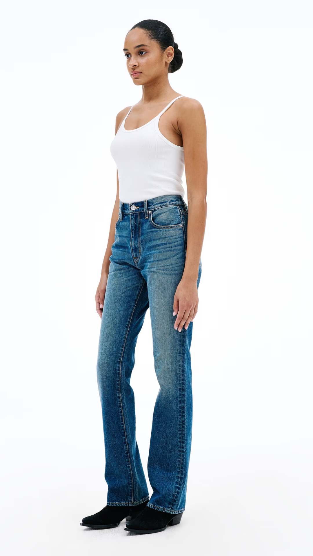 SLVRLAKE Jade High Rise Slim Boot Jean in Endless Highway