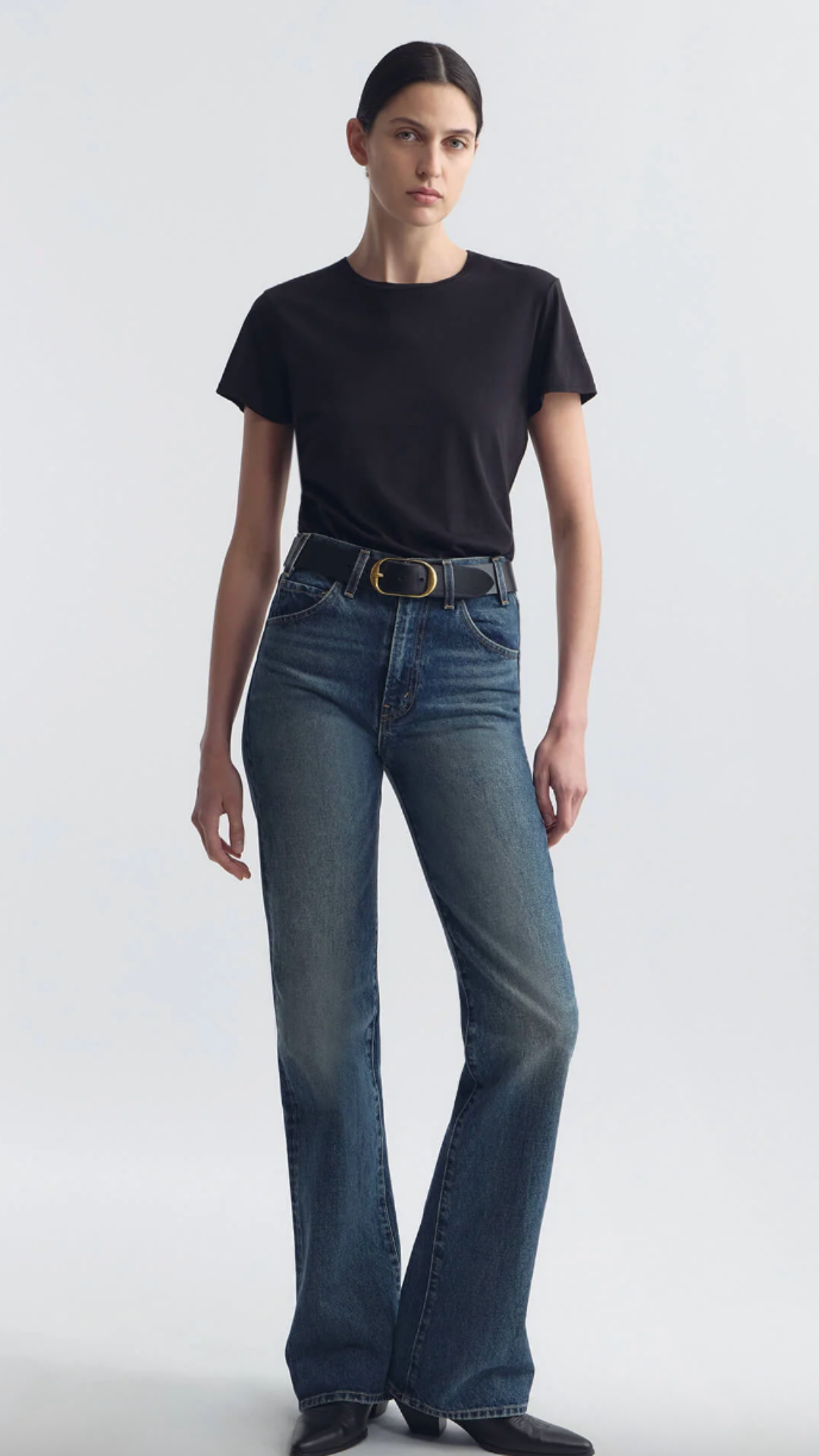Nili Lotan Lana Crewneck Tee in Jet Black