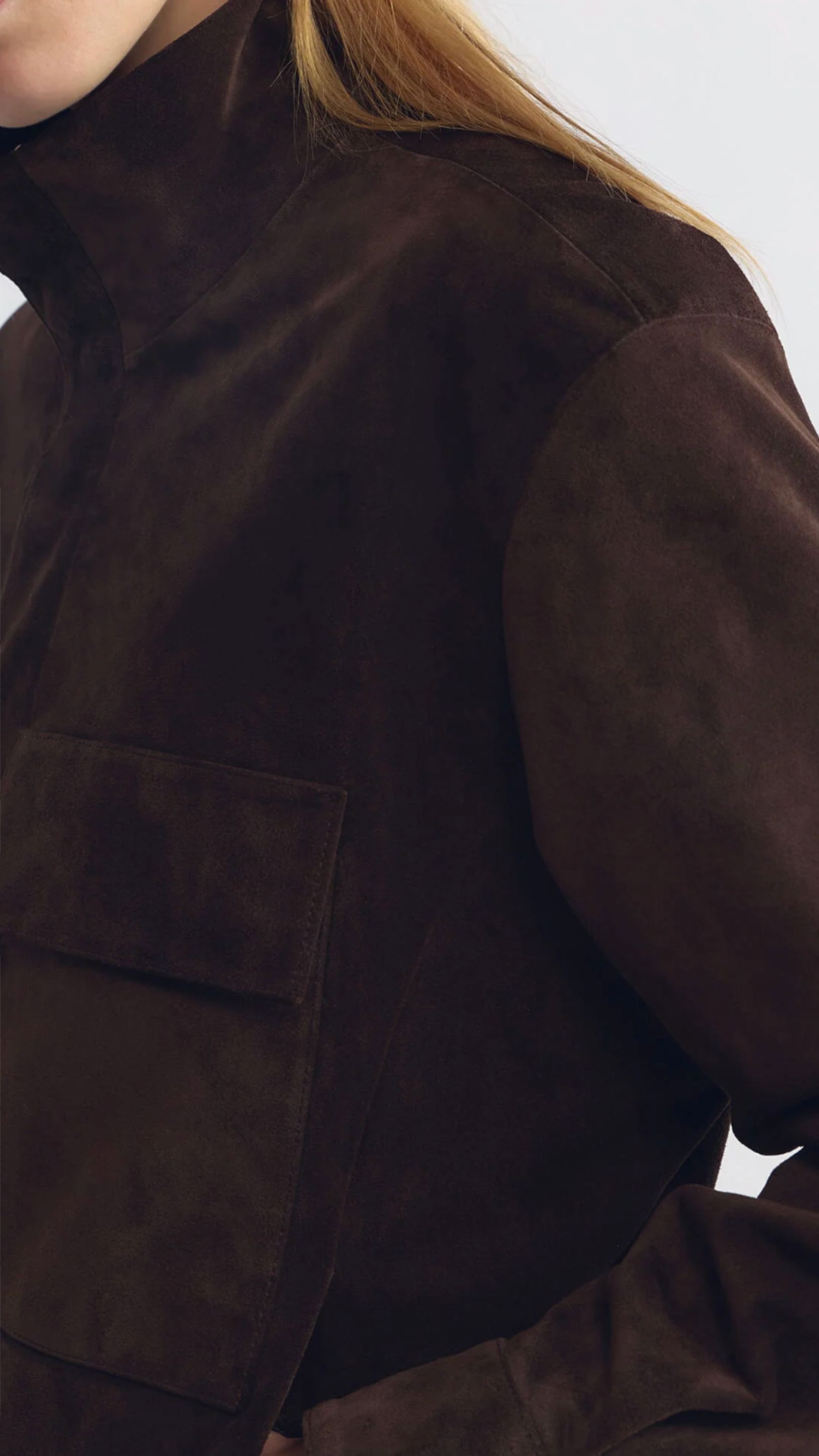 Nili Lotan Cirque Suede Jacket in Chocolate Brown