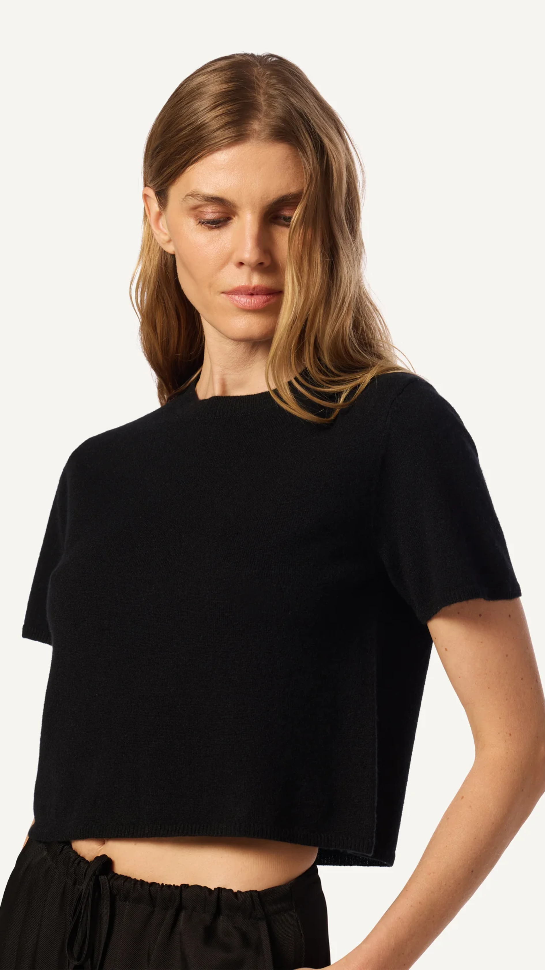 Sablyn Charleston Relaxed Crewneck Tee in Black