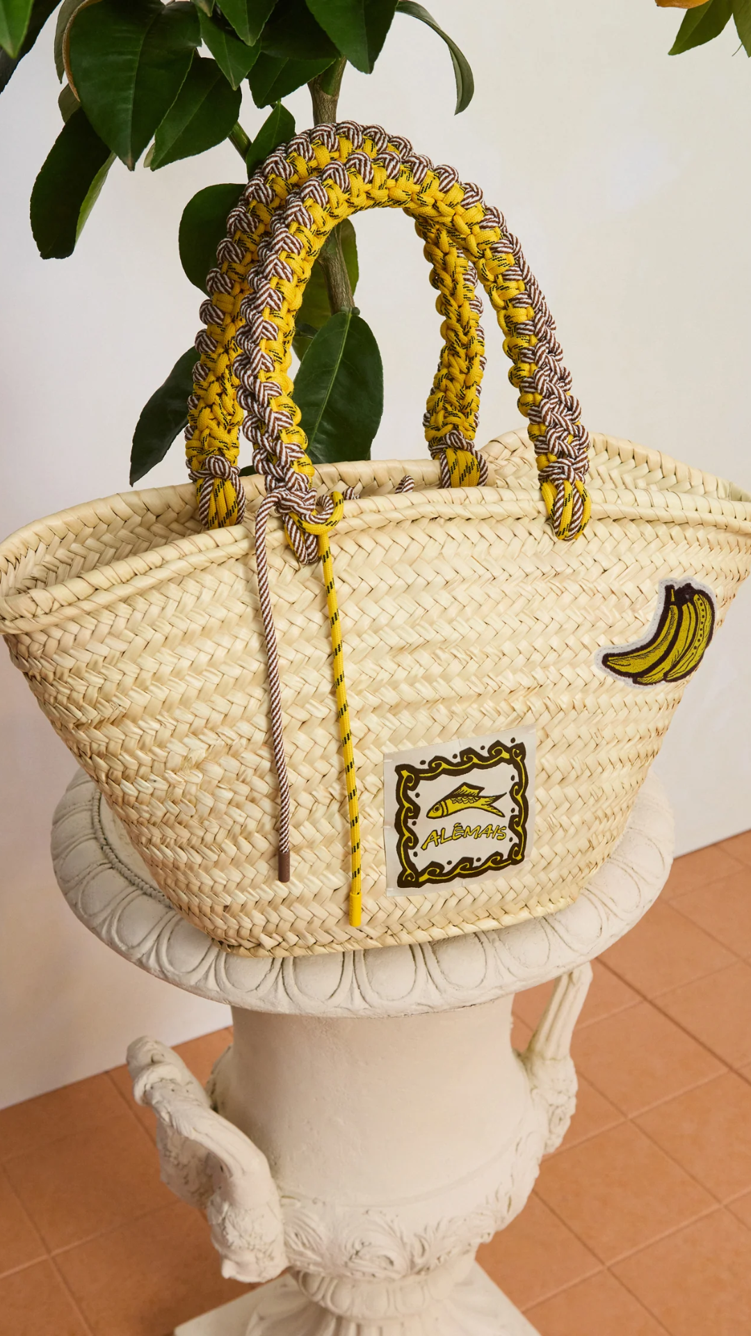ALÉMAIS Mona Macrame Basket in Multi