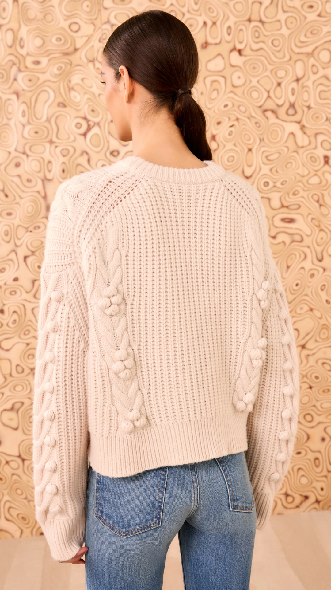 Ulla Johnson Indra Cable Knit Pullover in Alabaster