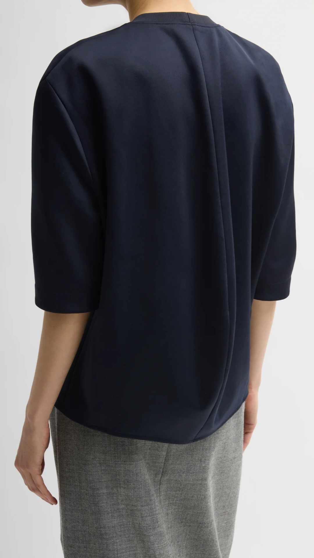 Tibi Active Knit Raglan Top in Navy