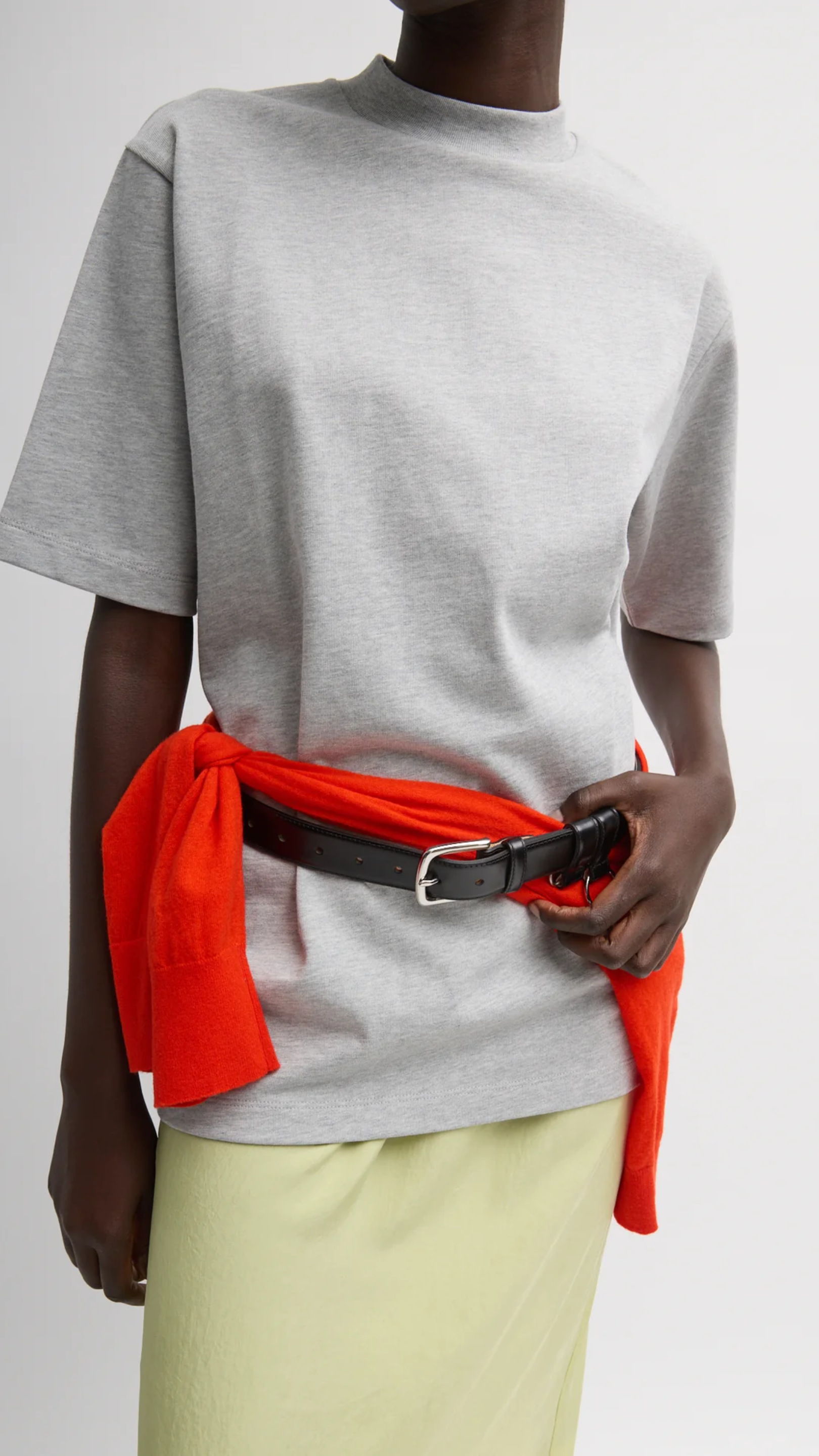 Tibi Perfect Unisex Tee in Heather Grey
