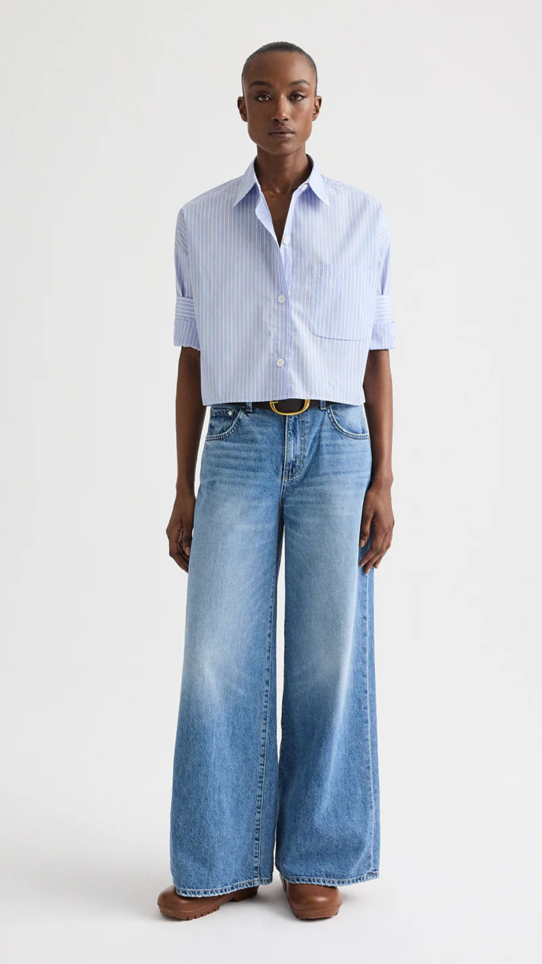 TWP Next Ex Shirt in Blue Haven/White