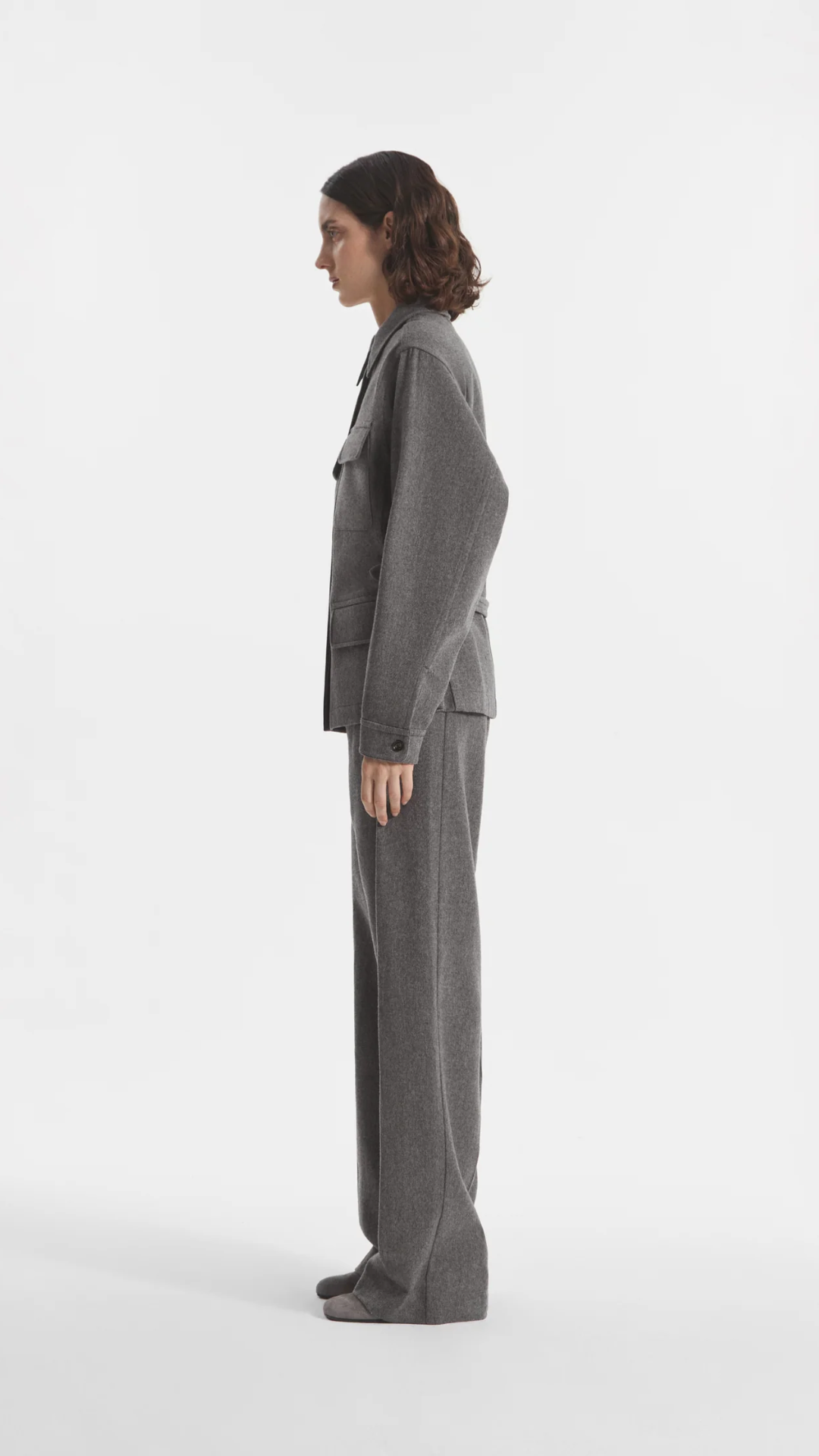 CO Workwear Shirt Jacket in Grey Melange