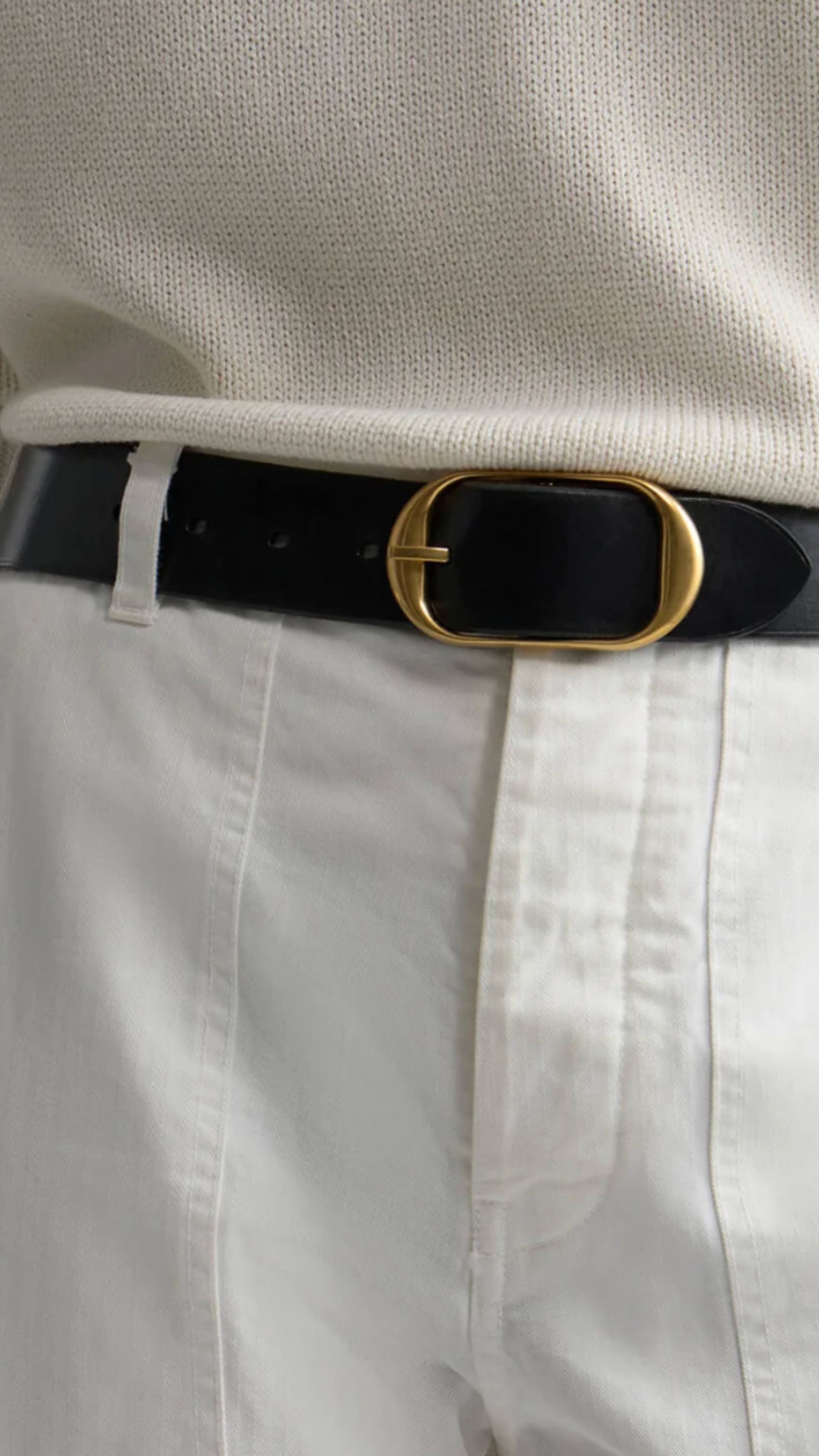 Nili Lotan Earl Cotton Pant in Vintage Cream