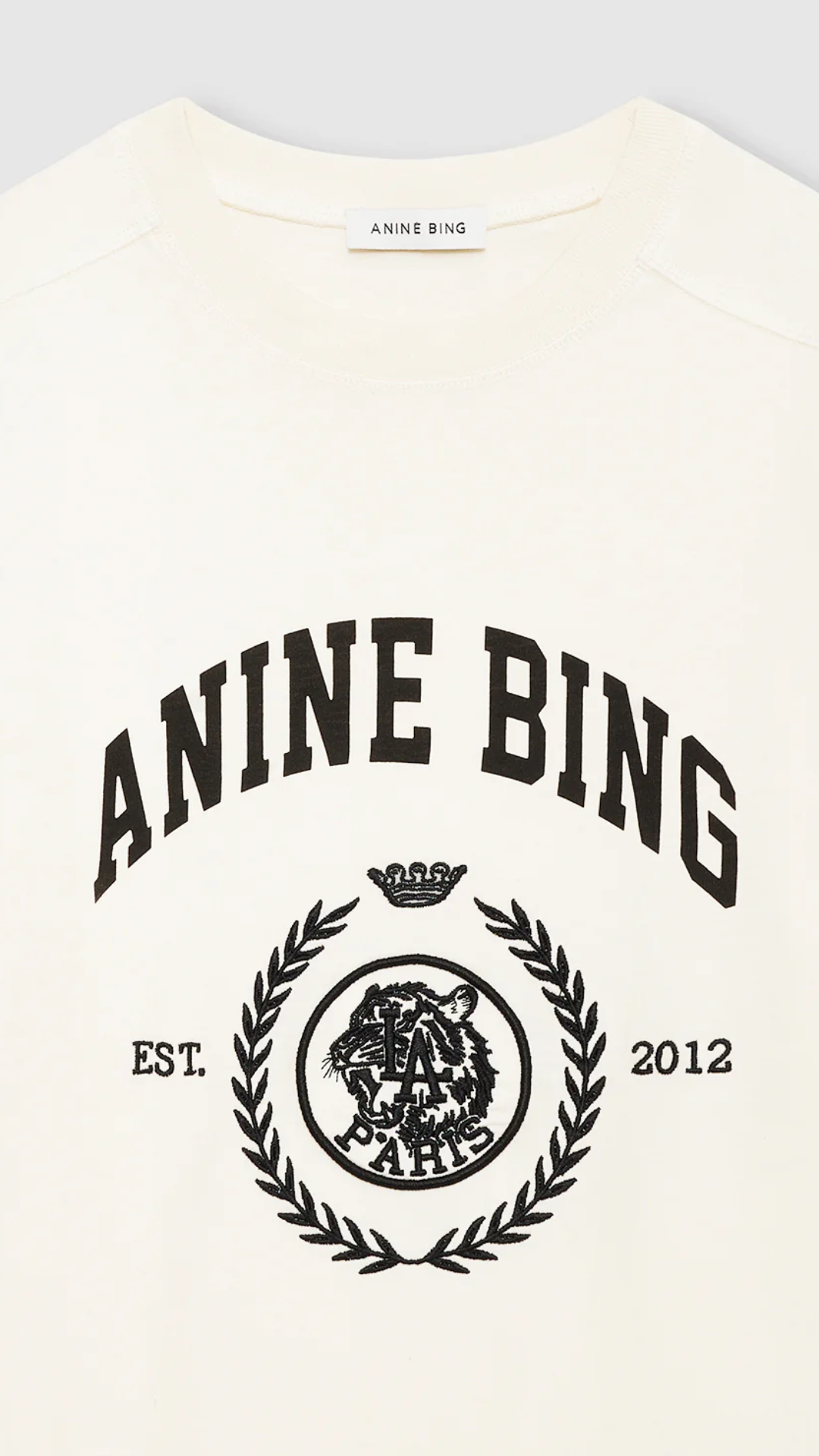 Anine Bing Jaylin Tee Collegiate in Washed Cream