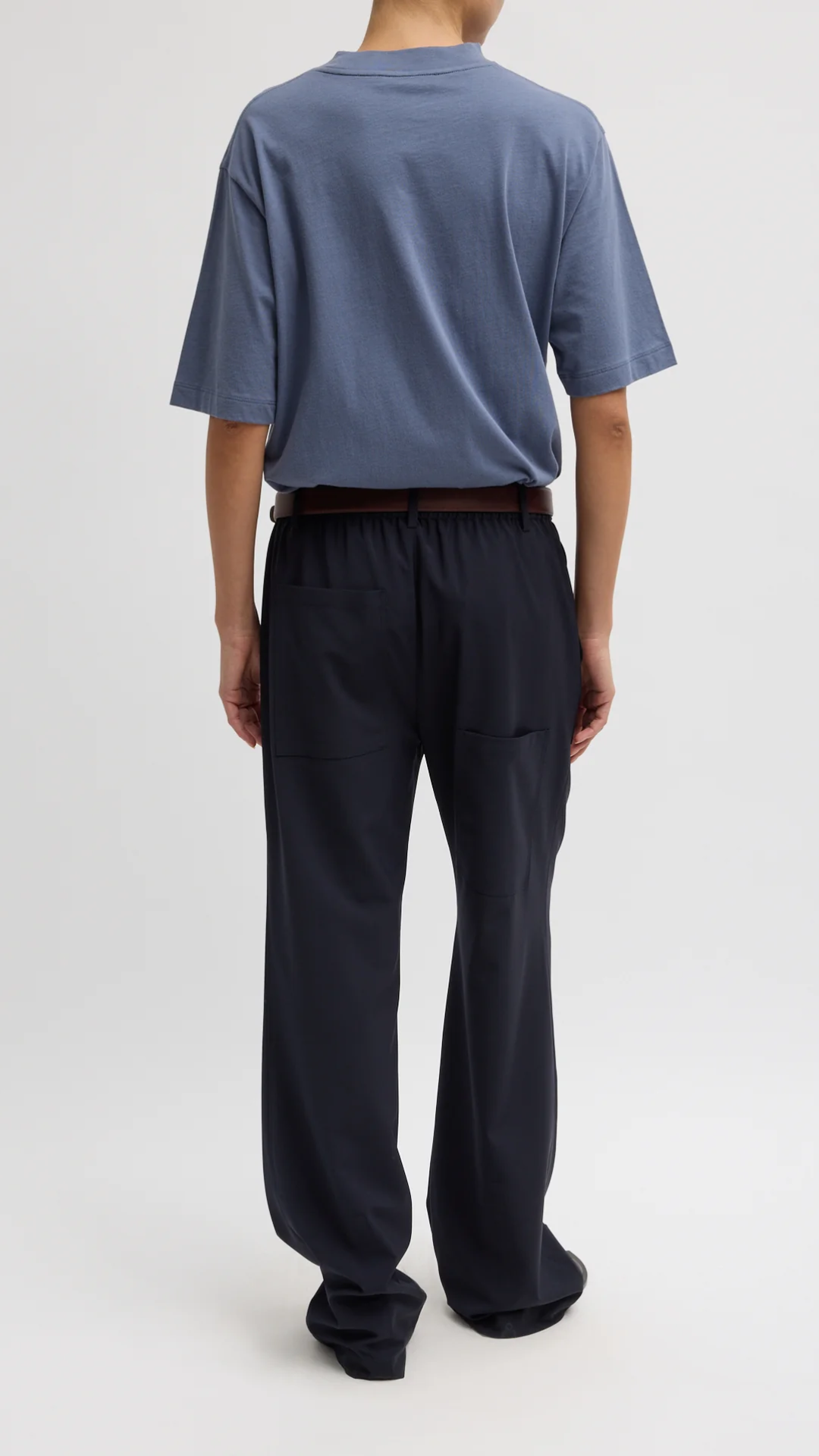 Tibi Tropical Wool Scottie Jogger in Navy