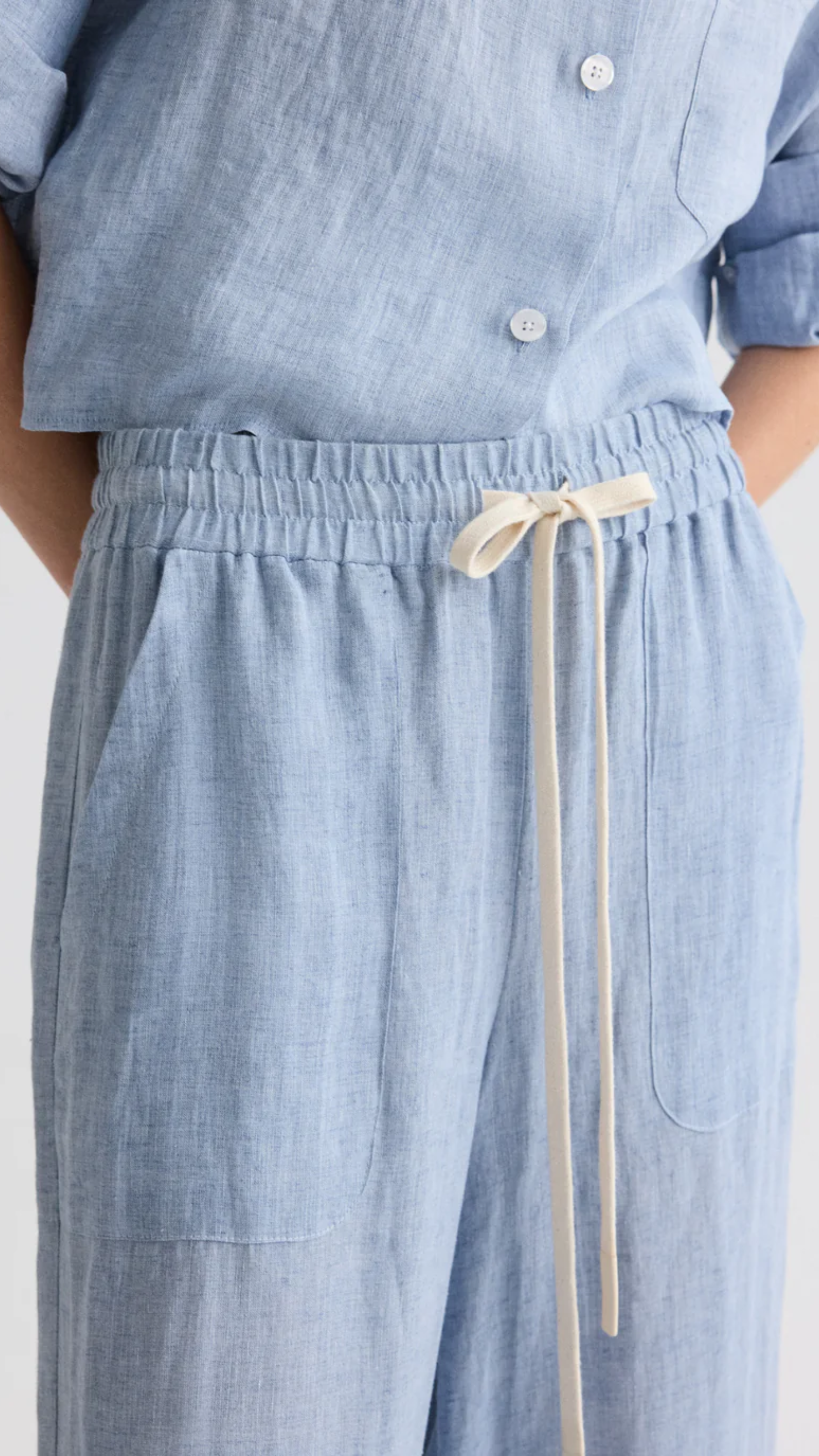 TWP Main St Washed Hemp Denim Pant in Light Indigo