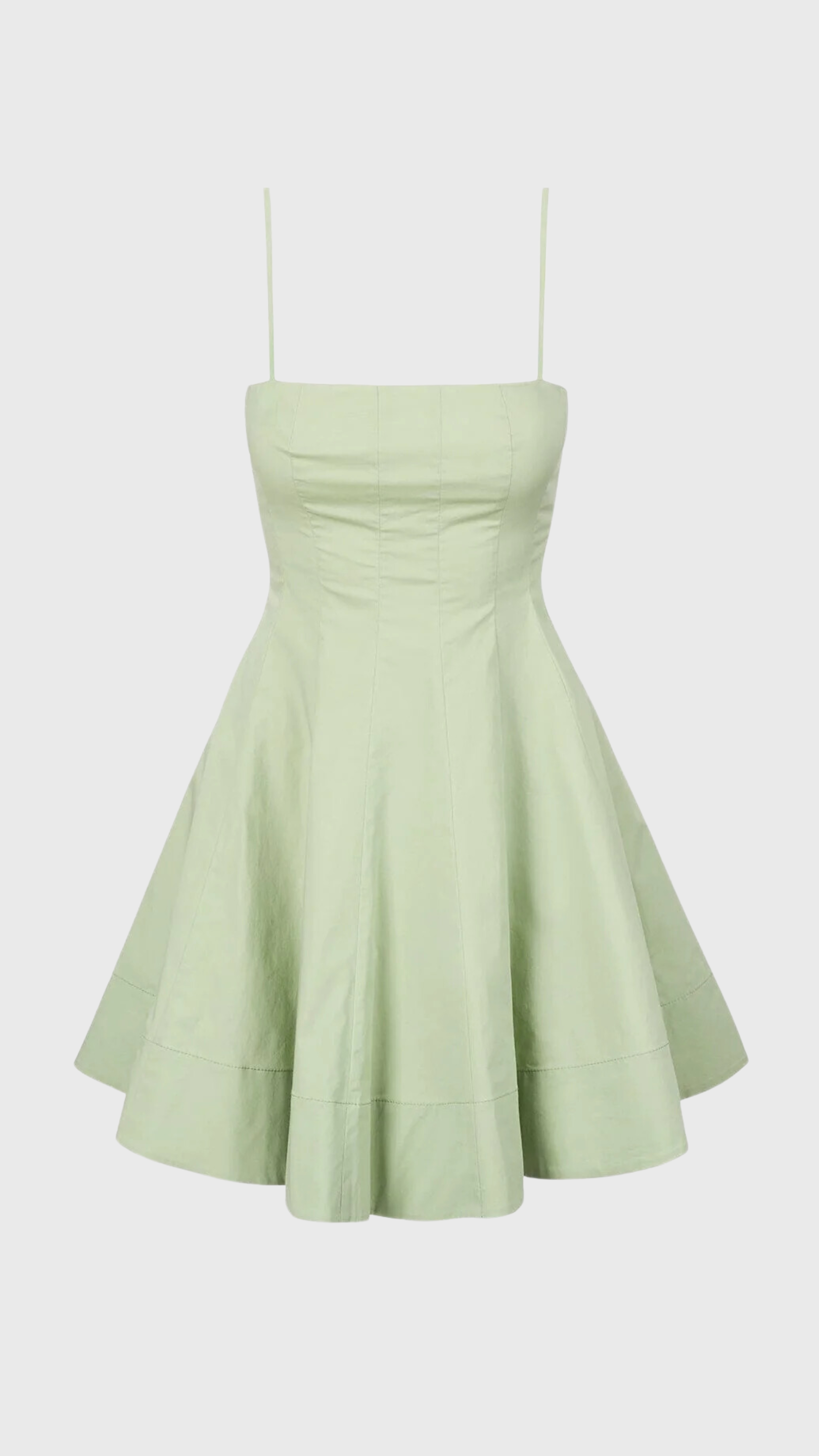 Staud Wylie Mini Dress in Pale Jade