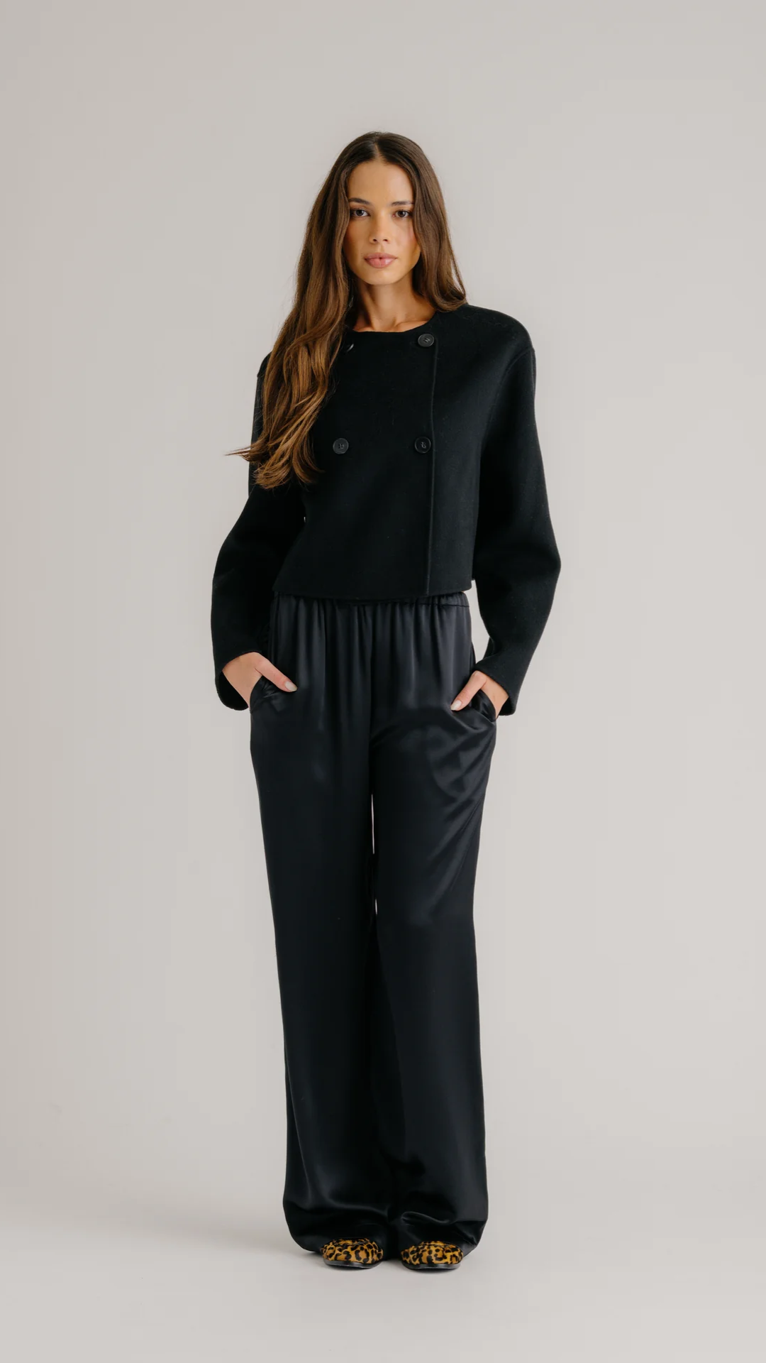Sablyn Lexi Lower Rise Relaxed Silk Pant in Black