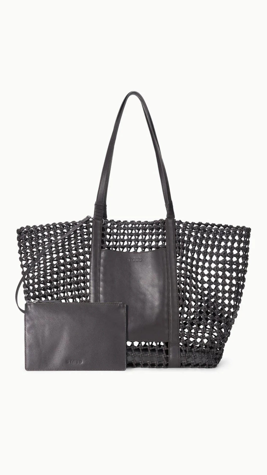 Staud Getaway Hand-Knotted Tote Bag in Espresso