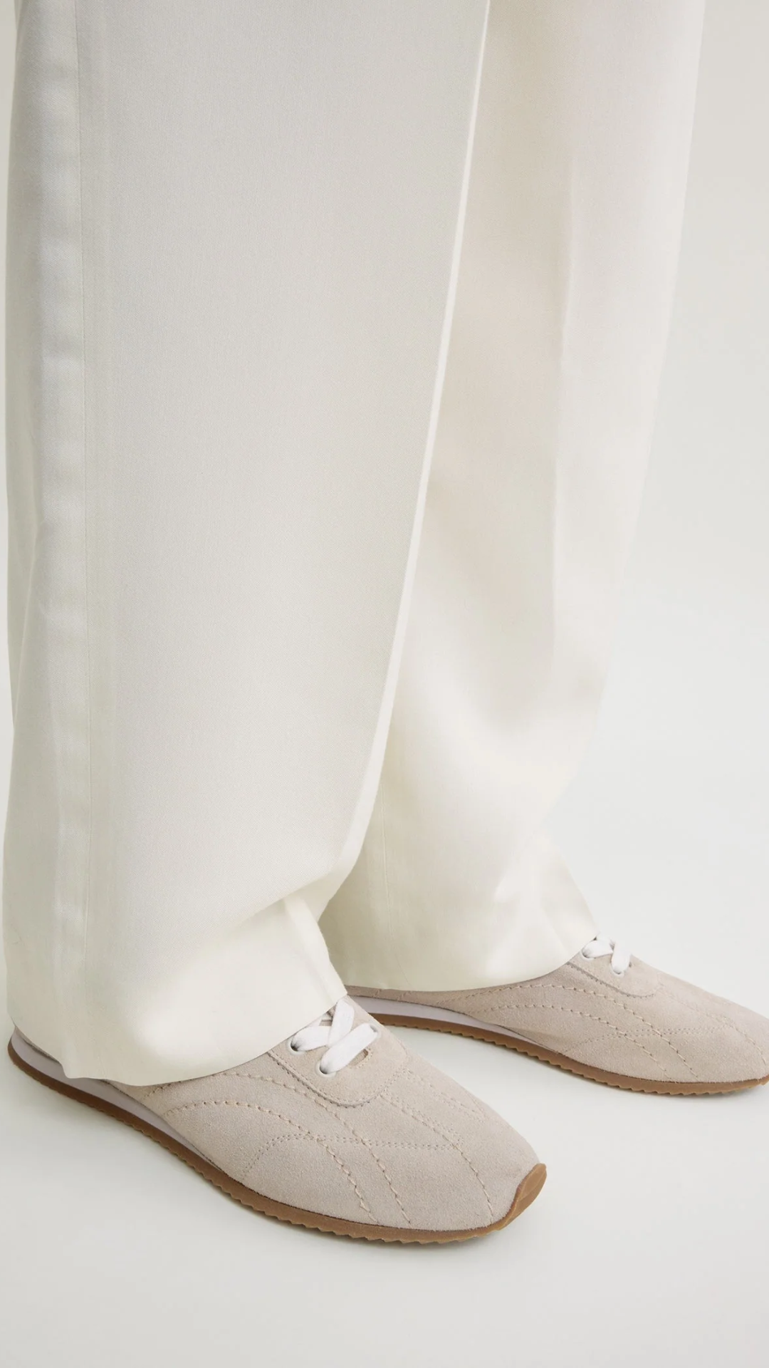 Toteme Flex Suede Sneakers in Stone