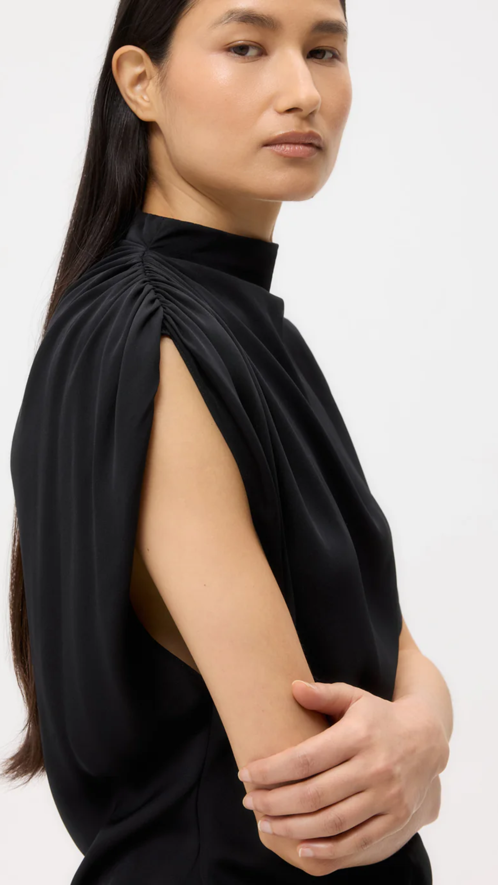 TWP Wish You Would Silk Georgette Top in After Dark