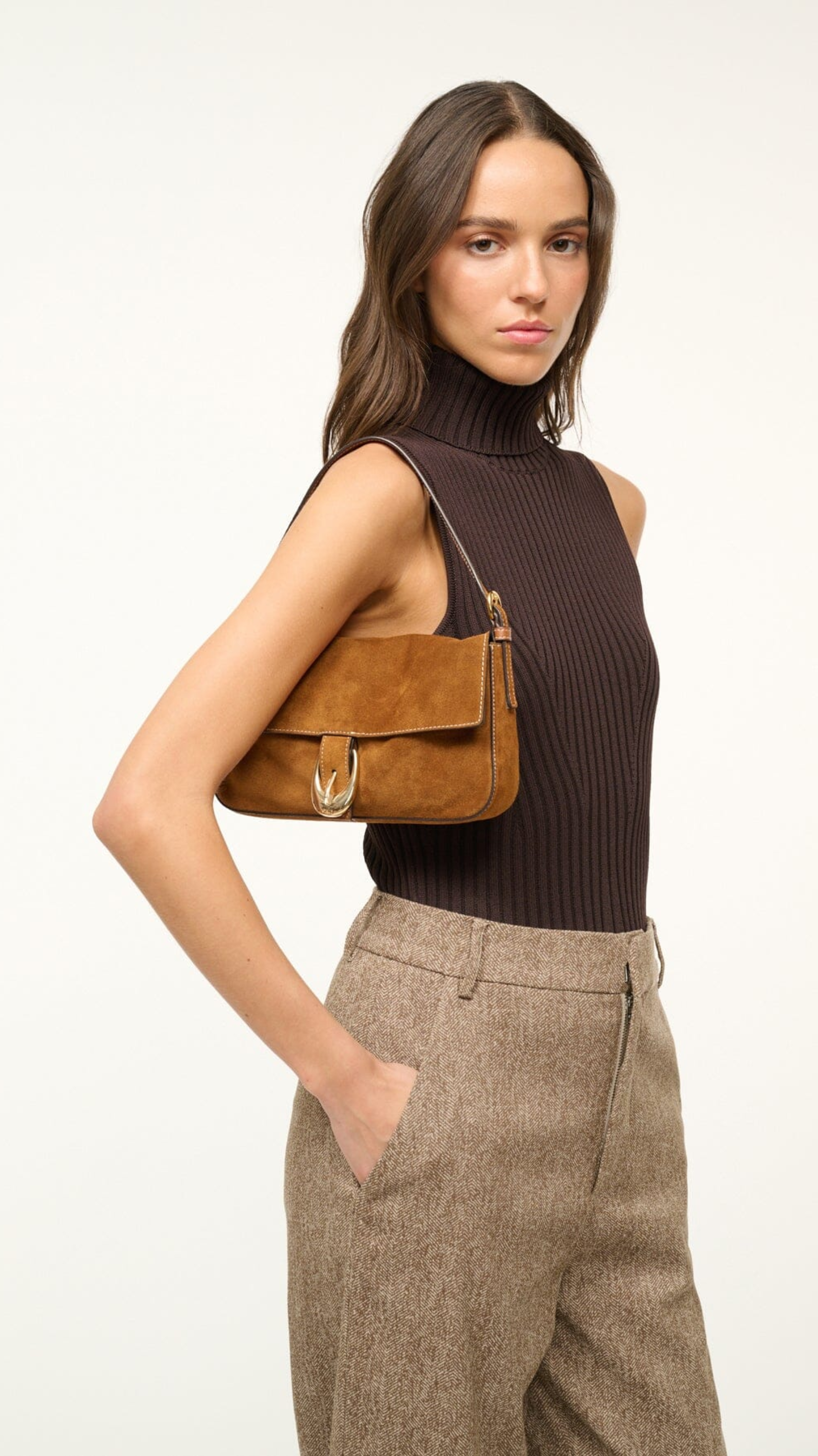 Staud Harlow Bag in Tan