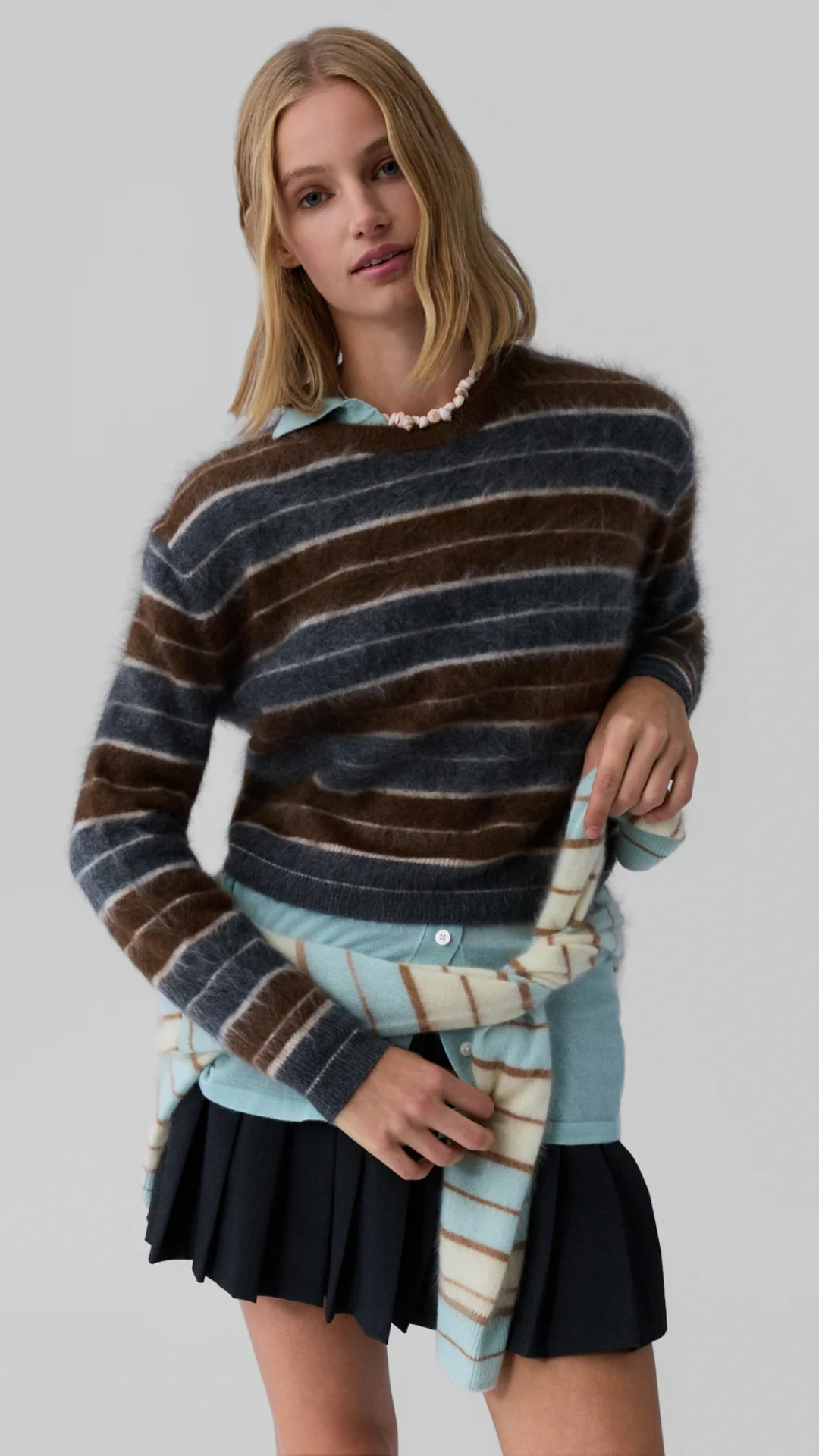 Guest In Residence Grizzly Stripe Crew Sweater