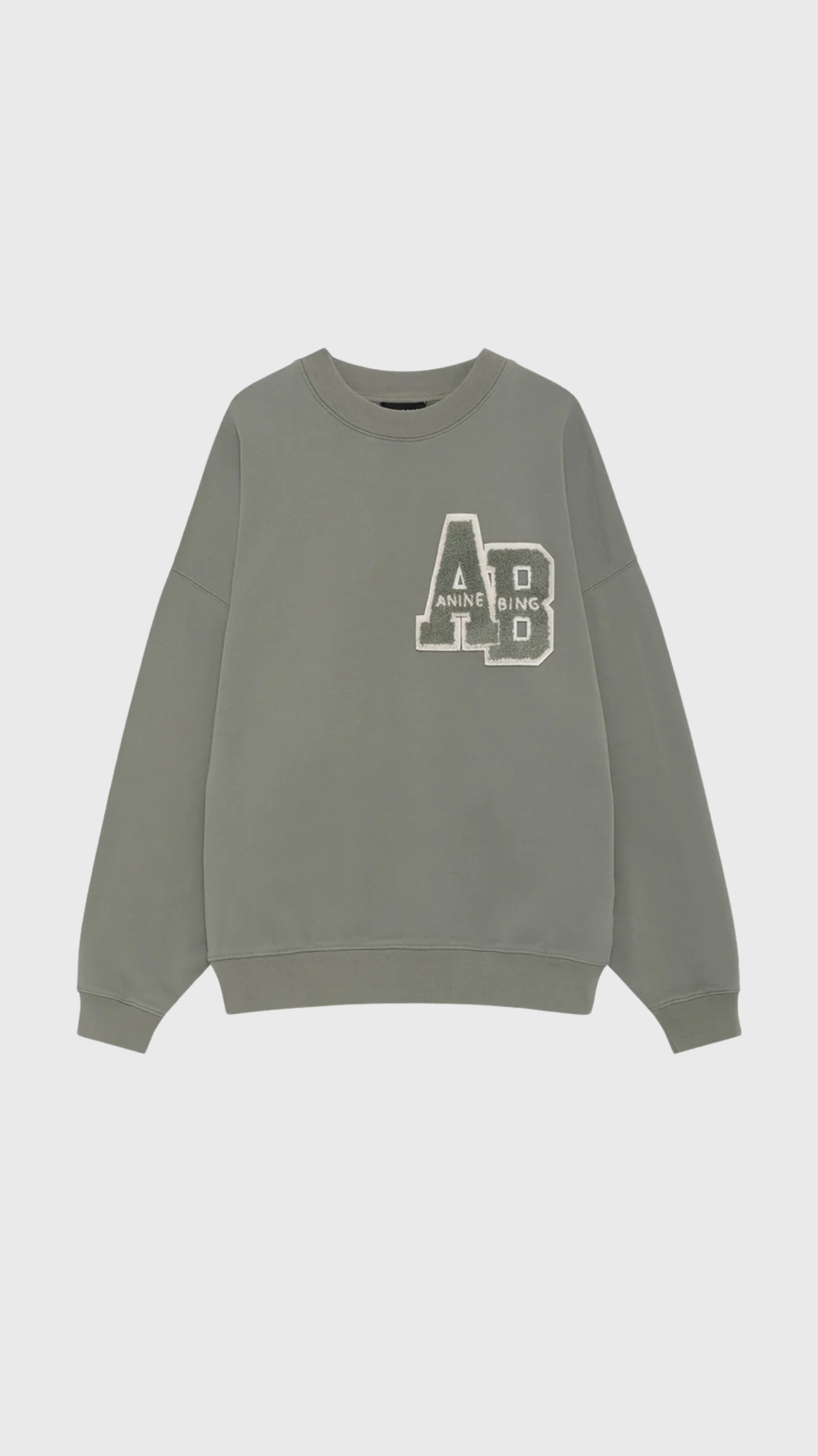 Anine Bing Miles Letterman Sweatshirt in Sage