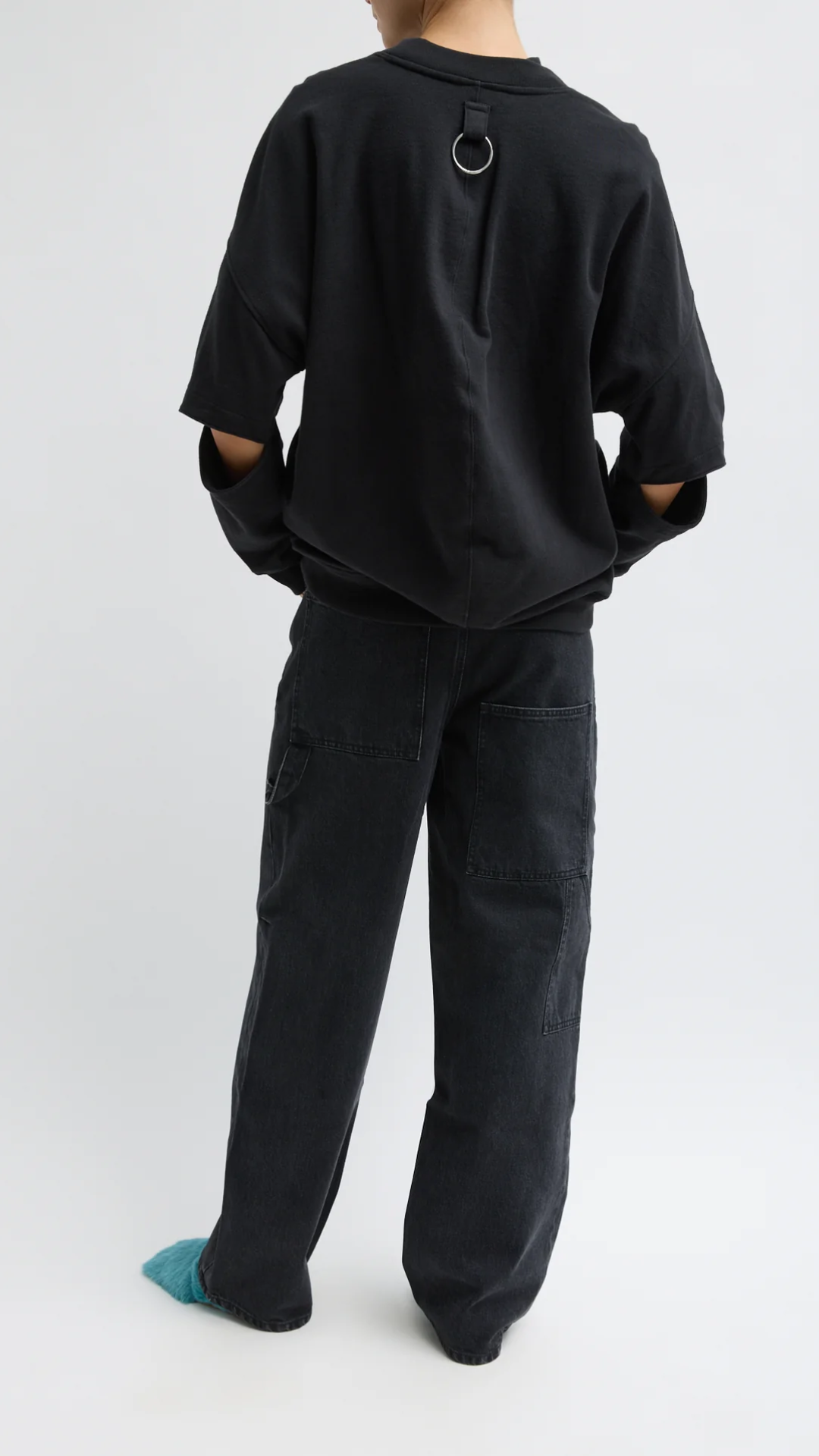 TIbi Cocoon Crewneck Sweatshirt in Black