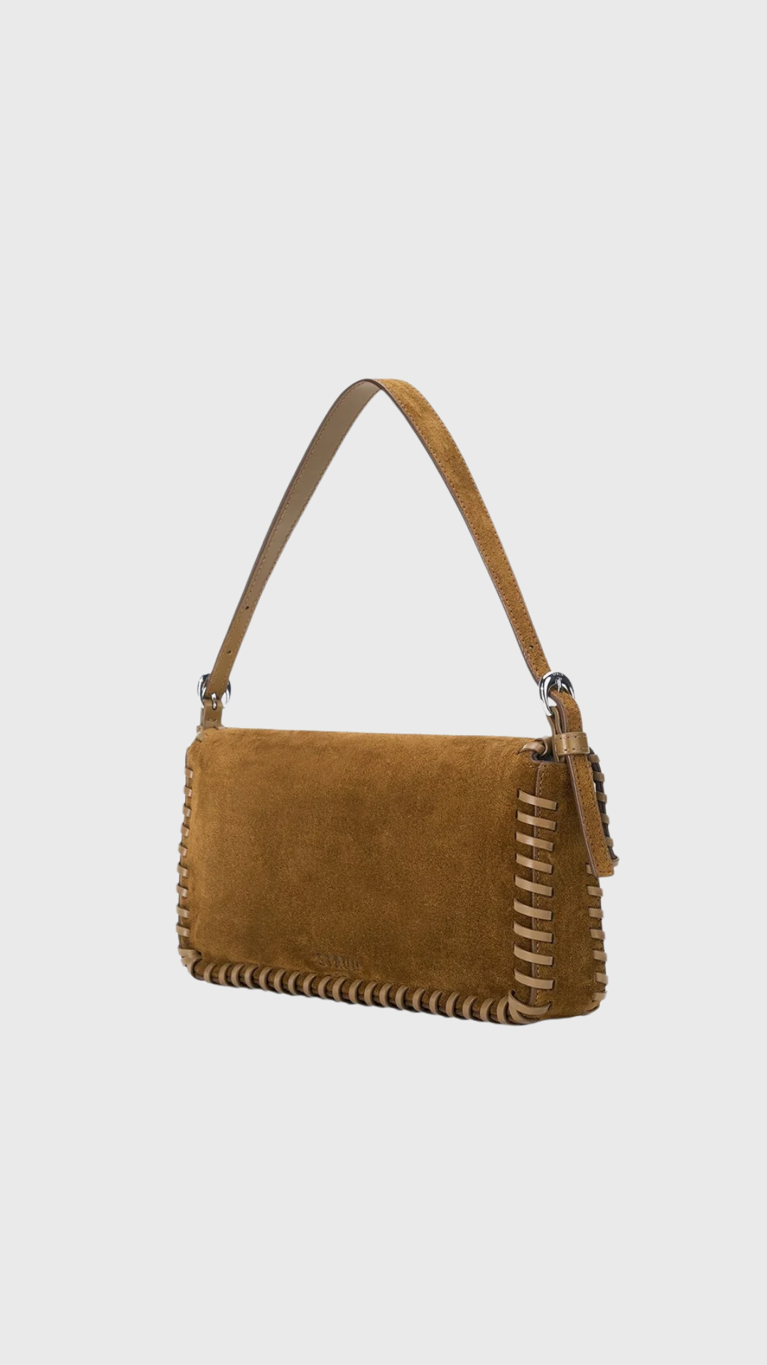 Staud Harlow Suede Bag in Cigar
