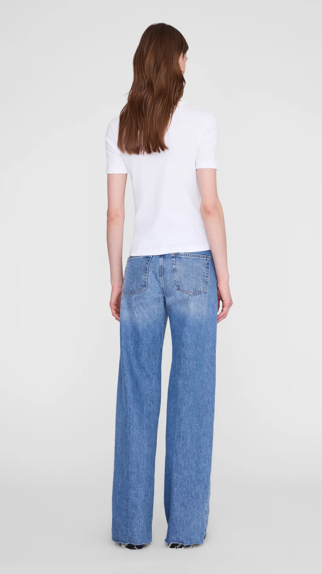 Anine Bing Sixtine Tee Short Sleeve in White