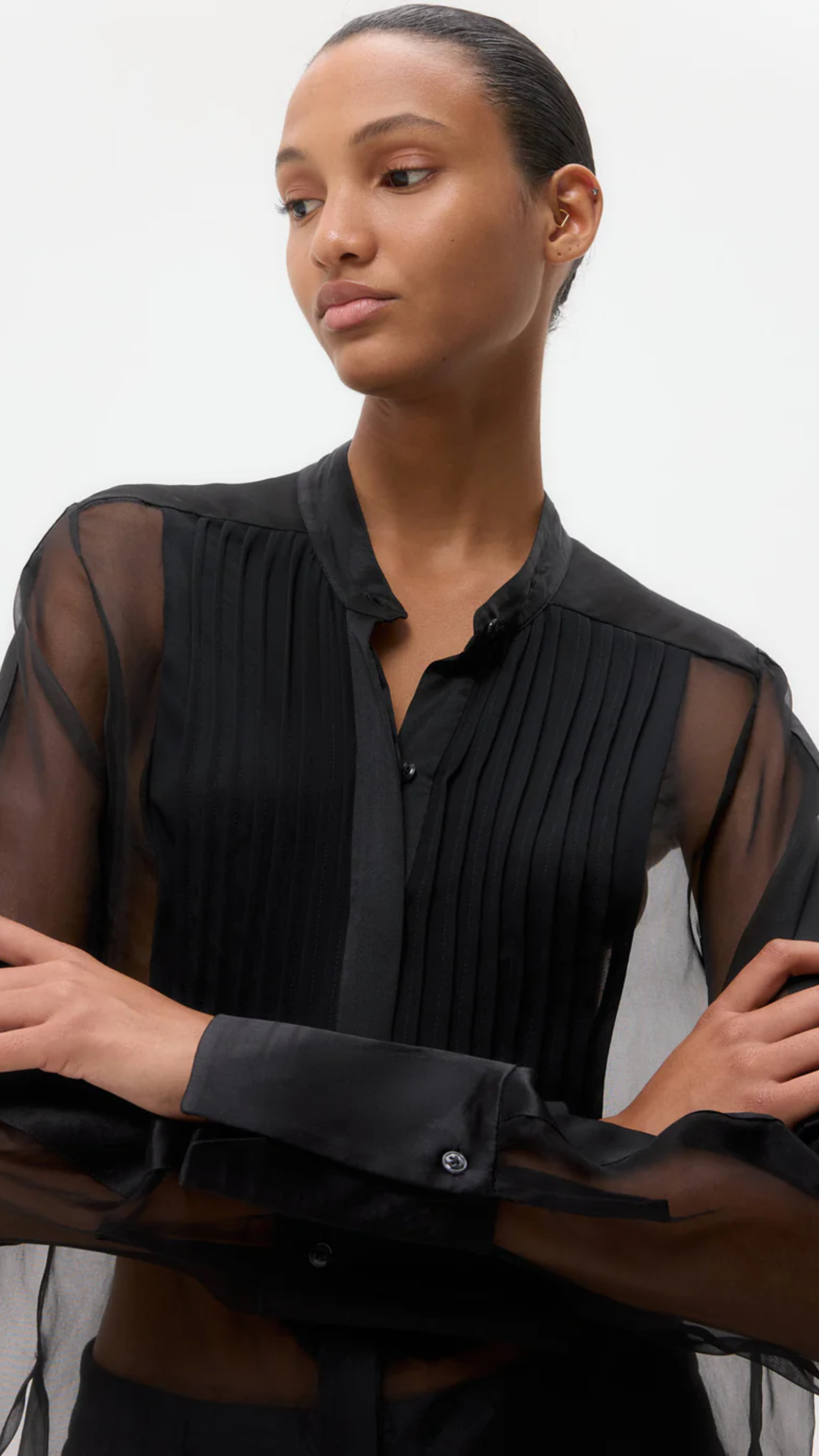 TWP Peyton Silk Organza Top in Black