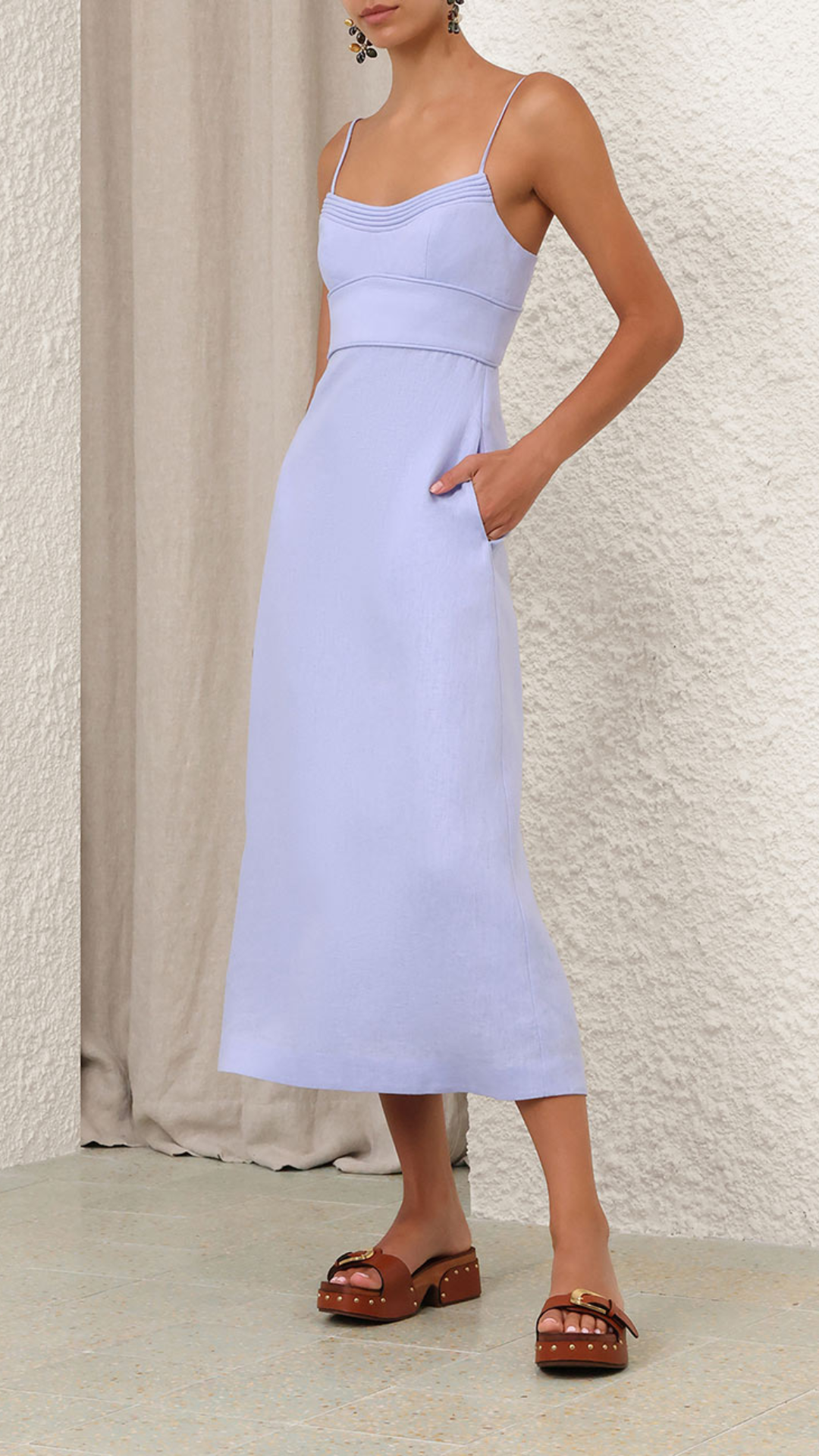 Zimmermann Luna Midi Dress in Sky