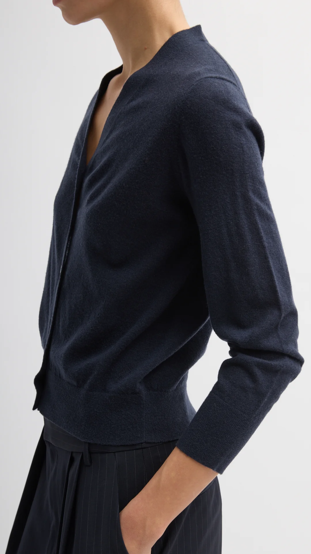 Tibi Shrunken Cardigan in Navy