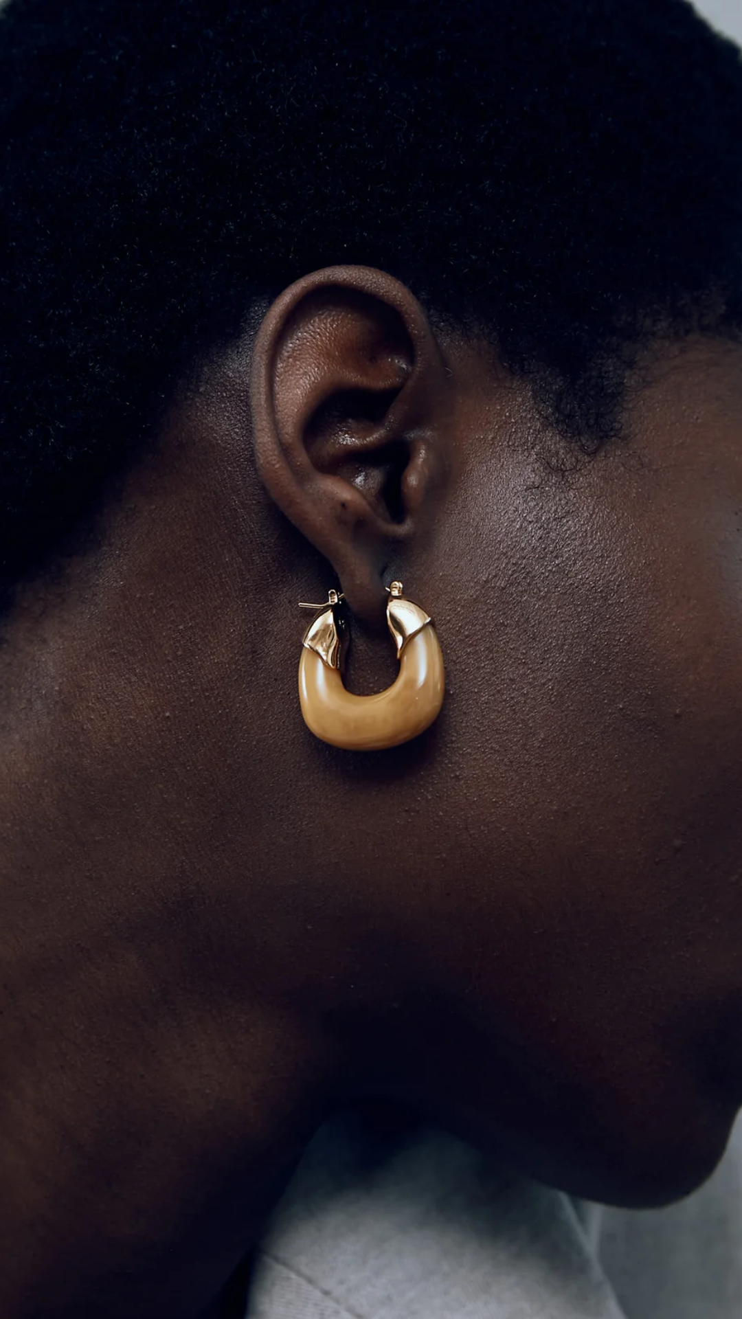 Lizzie Fortunato Mini Organic Hoops in Mocha