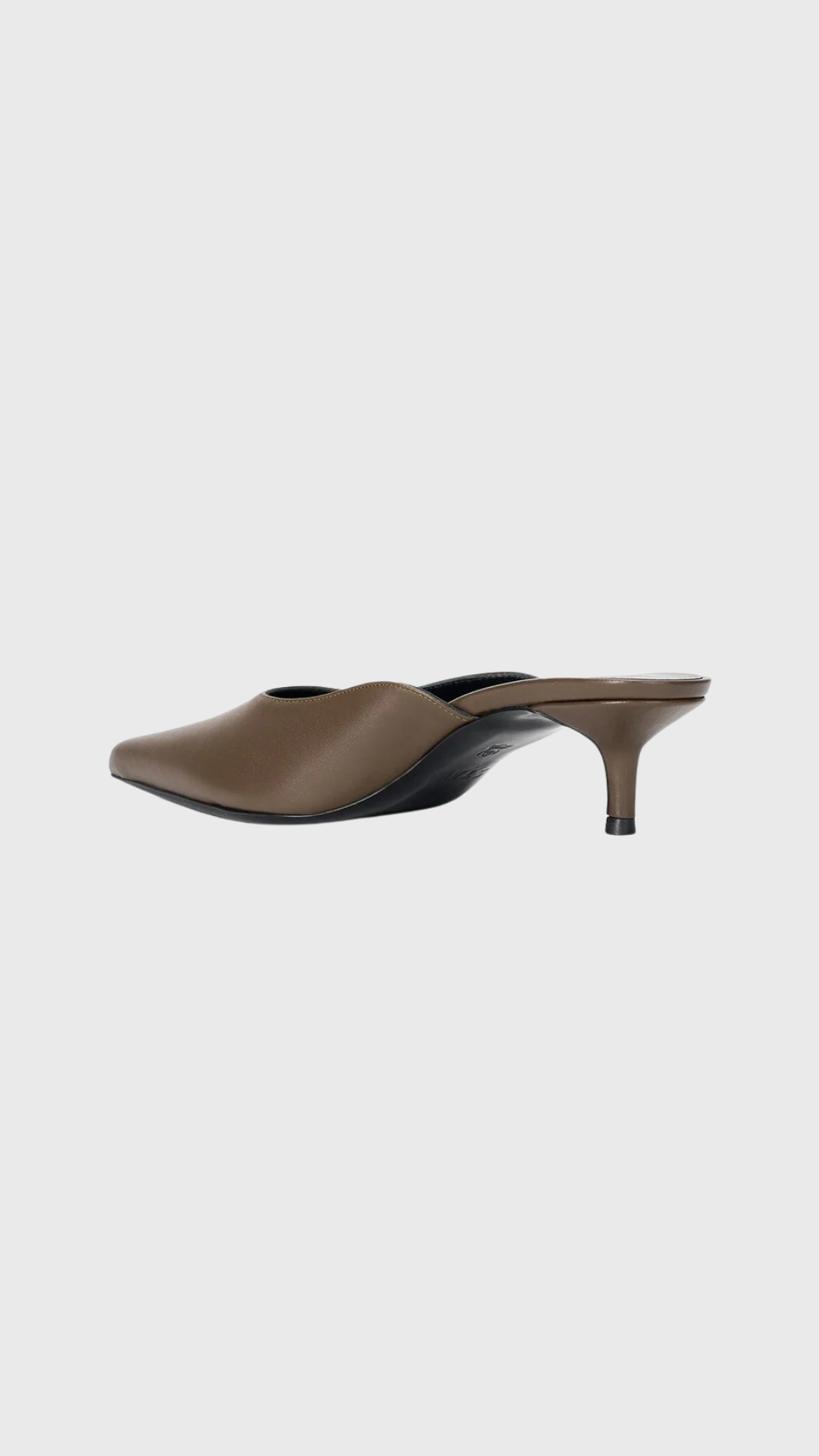Staud Sebastian Kitten Heel Mule in Truffle