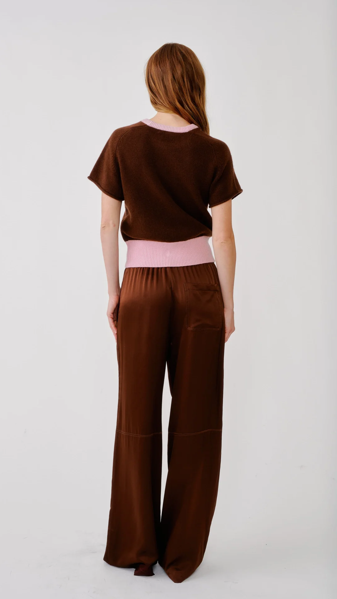 Sablyn Lexi Lower Rise Relaxed Silk Pant in Cinnabar