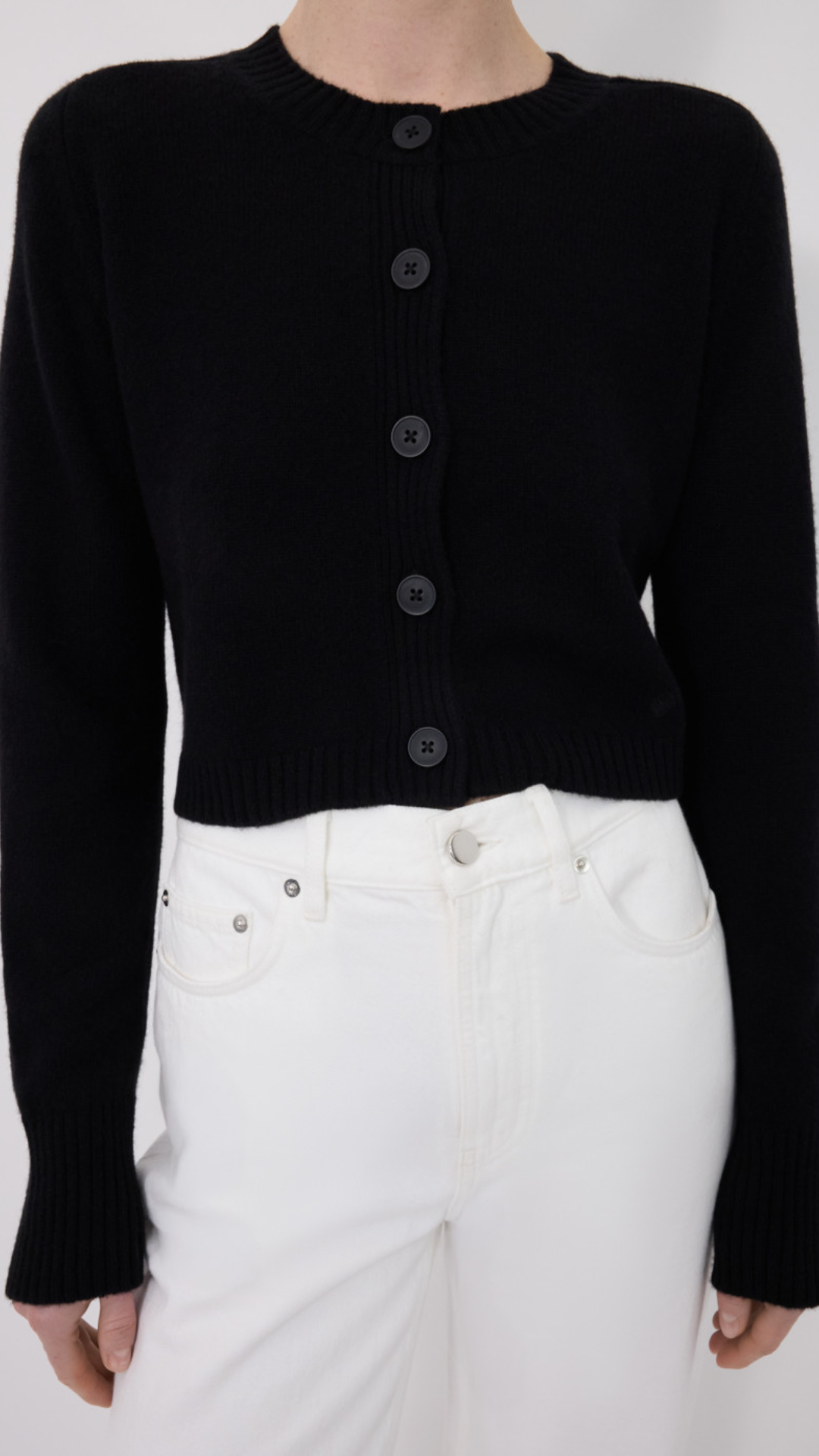 LouLou de Saison Zephir LDS Cropped Cardigan in Black