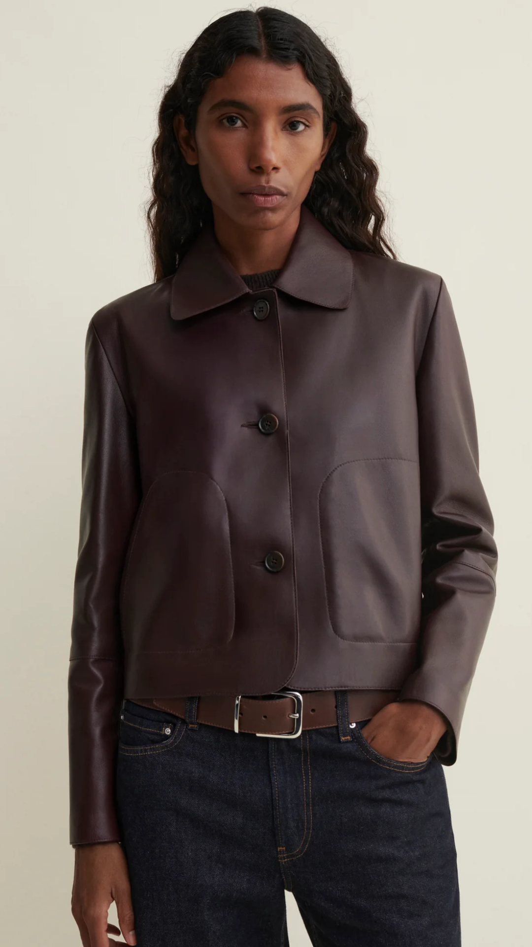 Arma Emy Leather Jacket in Mahogany