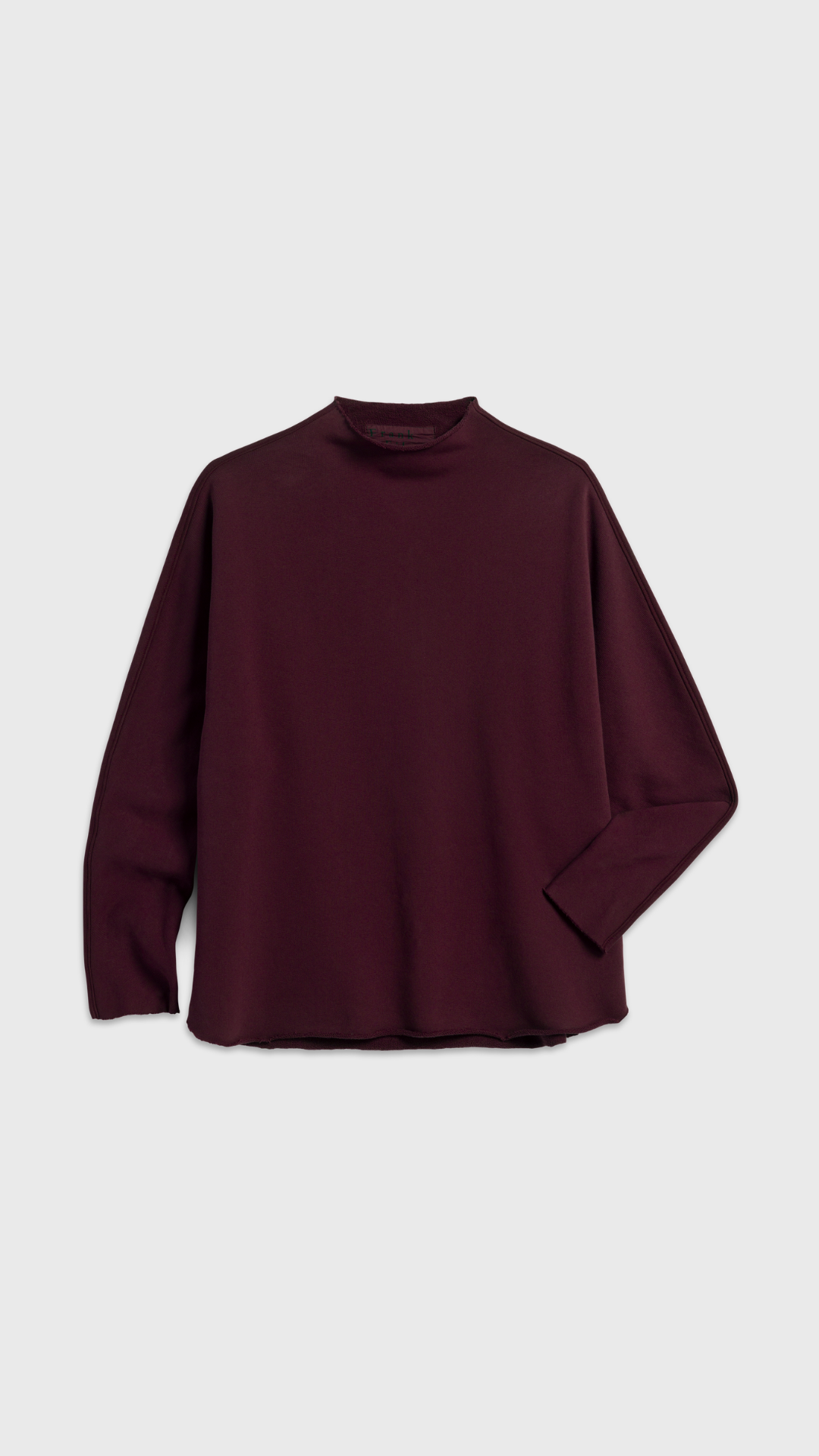 Frank and Eileen Effie Long Sleeve Funnel Neck Capelet in Currant