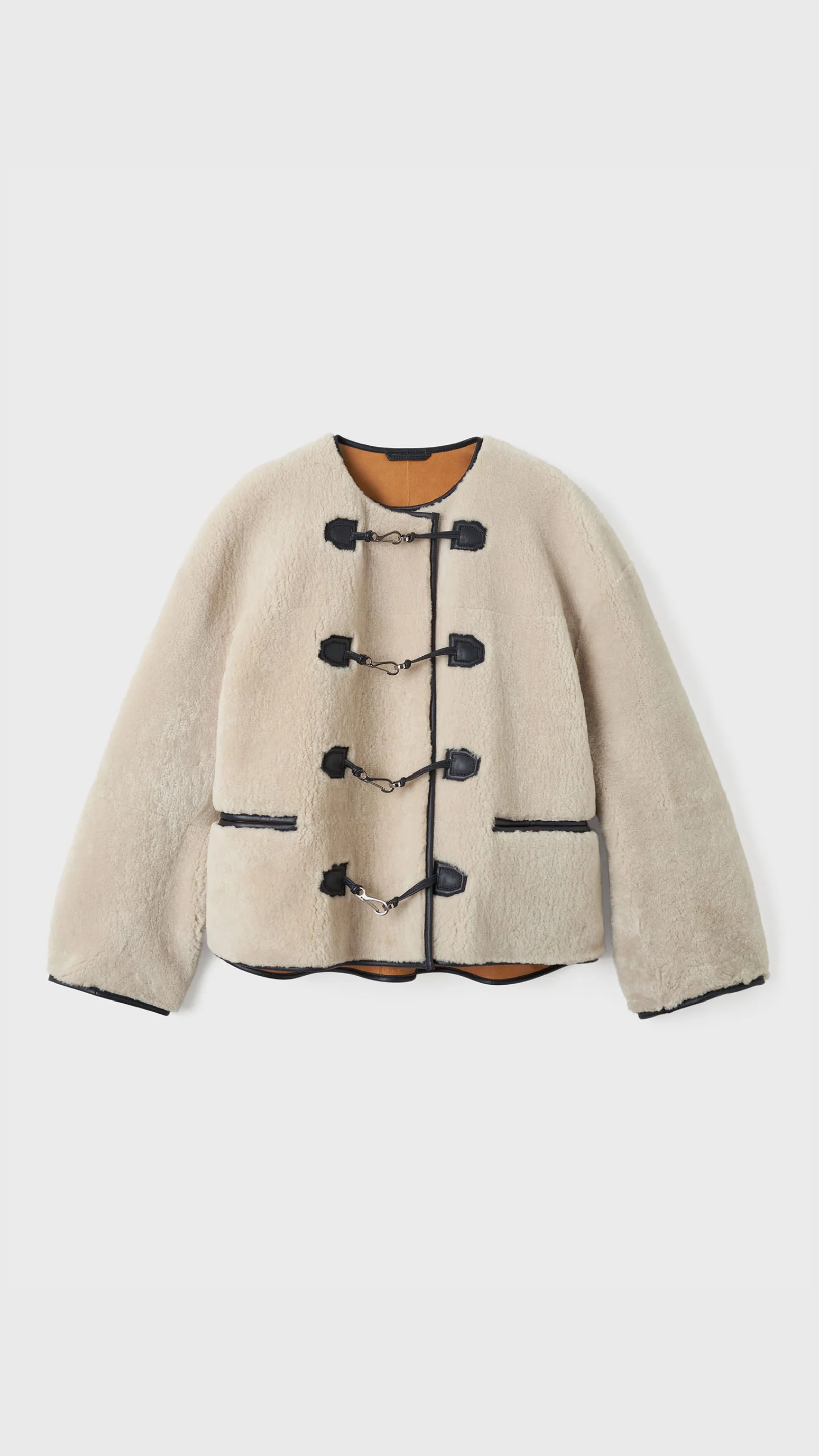 Toteme Teddy Shearling Jacket in Off White