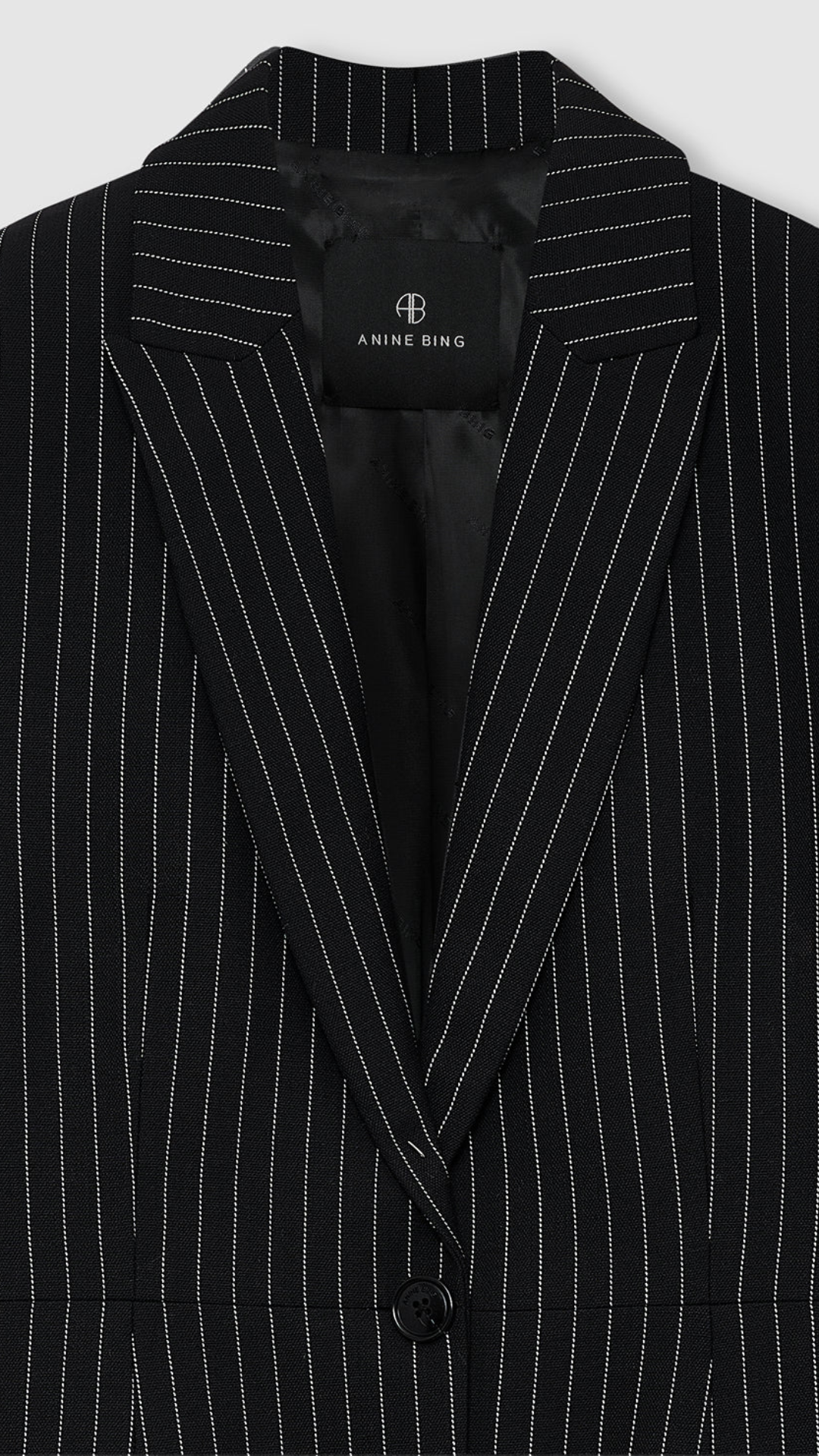 Anine Bing Elga Blazer in Black and White Pinstripe