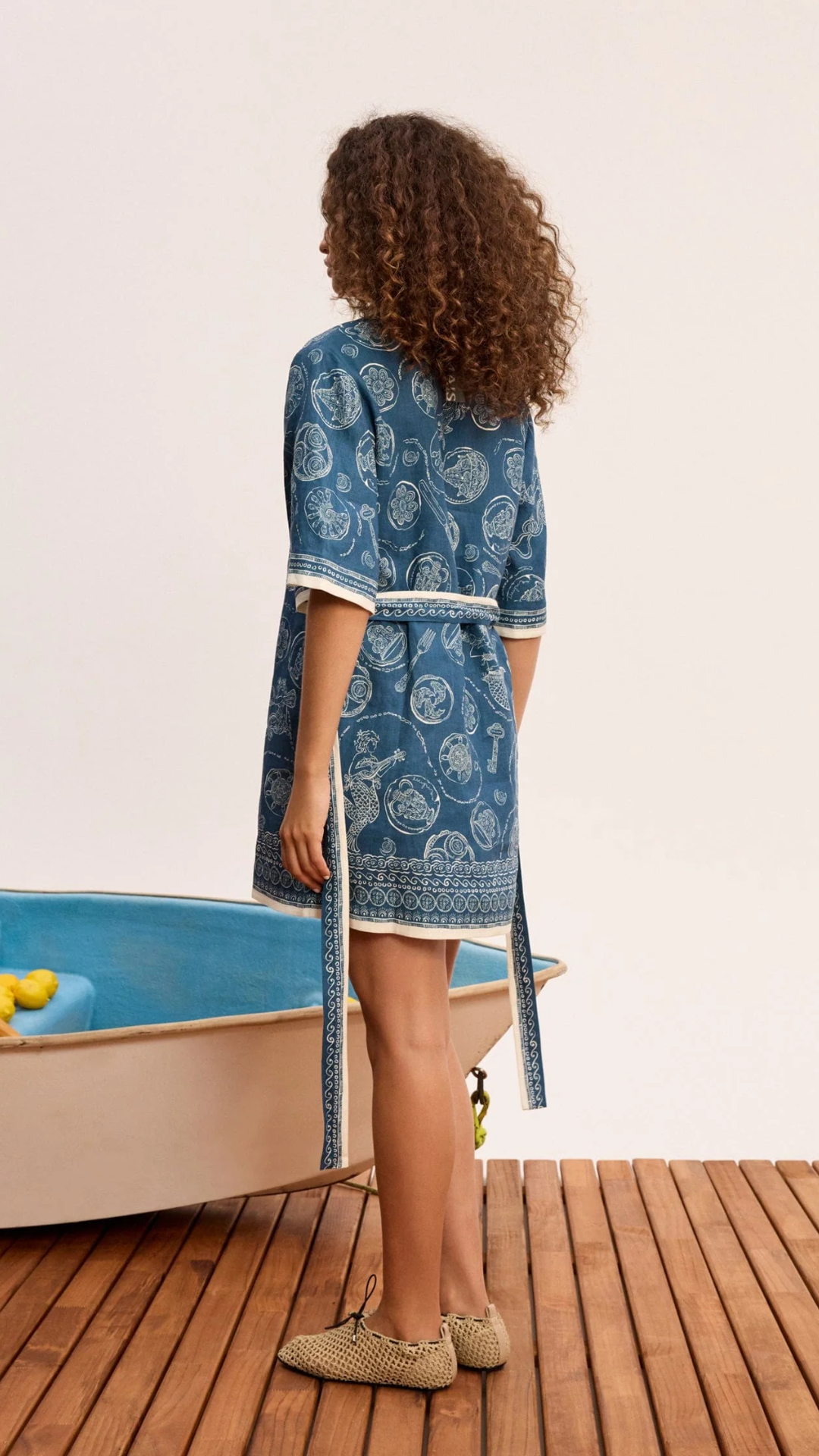 ALÉMAIS Lucky Mini Dress in Blue