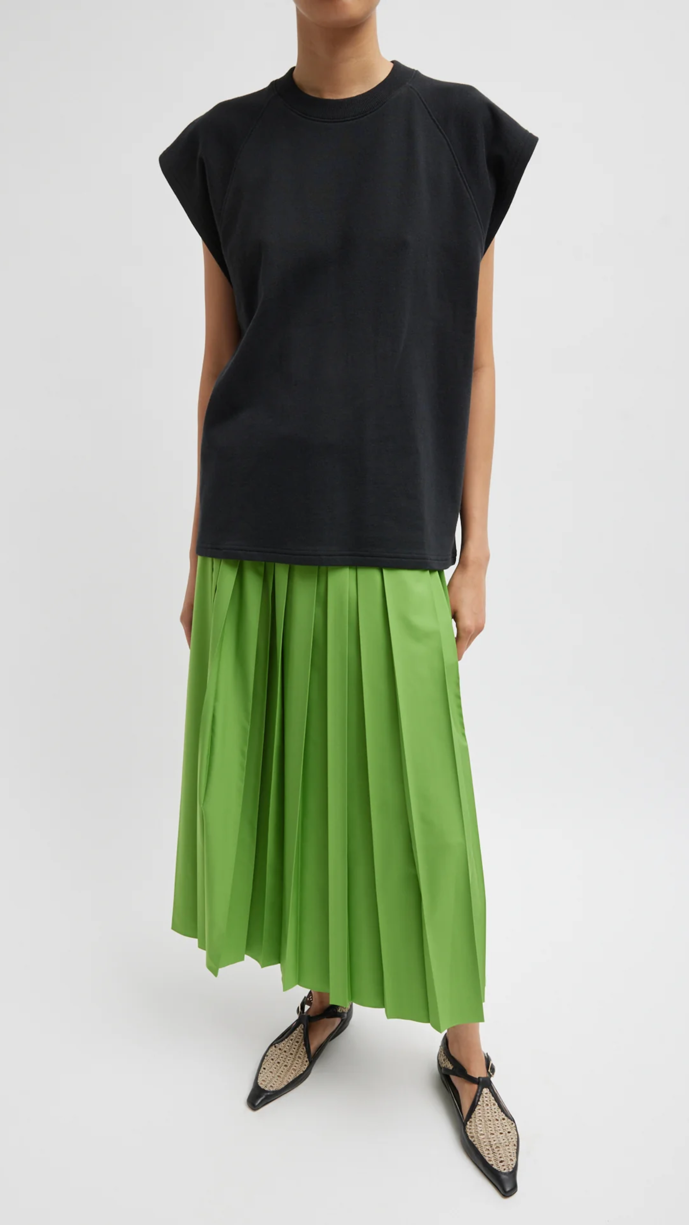 Tibi Light Weight Sweatshirting Sleeveless Easy Top