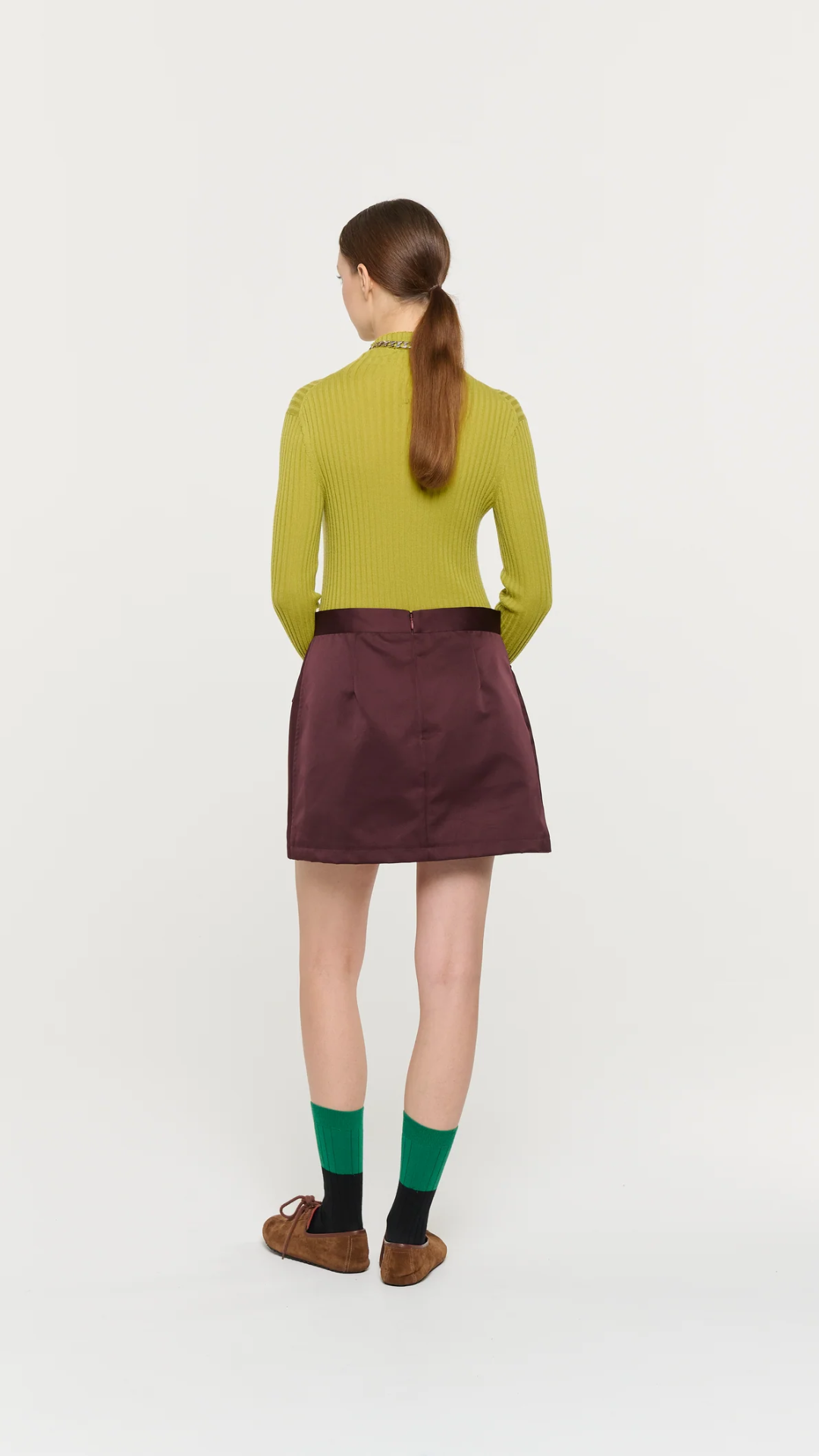 Plan C Mini Skirt in Burgundy