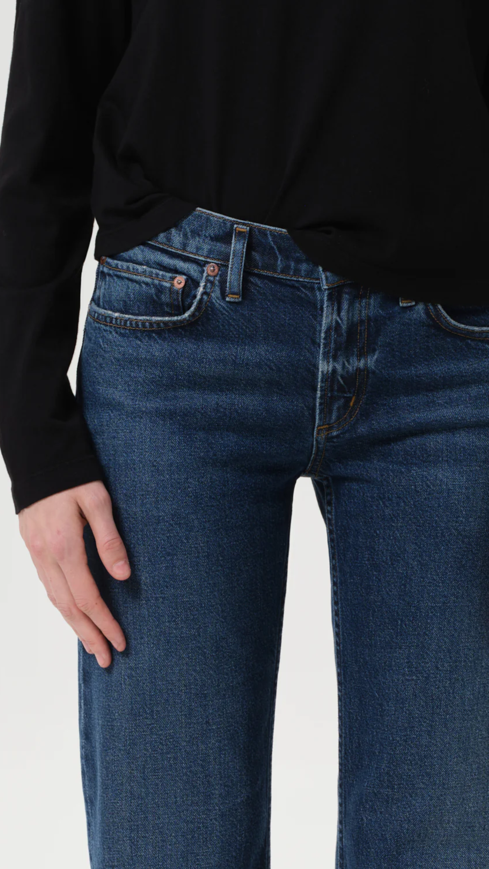 Agolde Low Rise Slim Jean in Slick