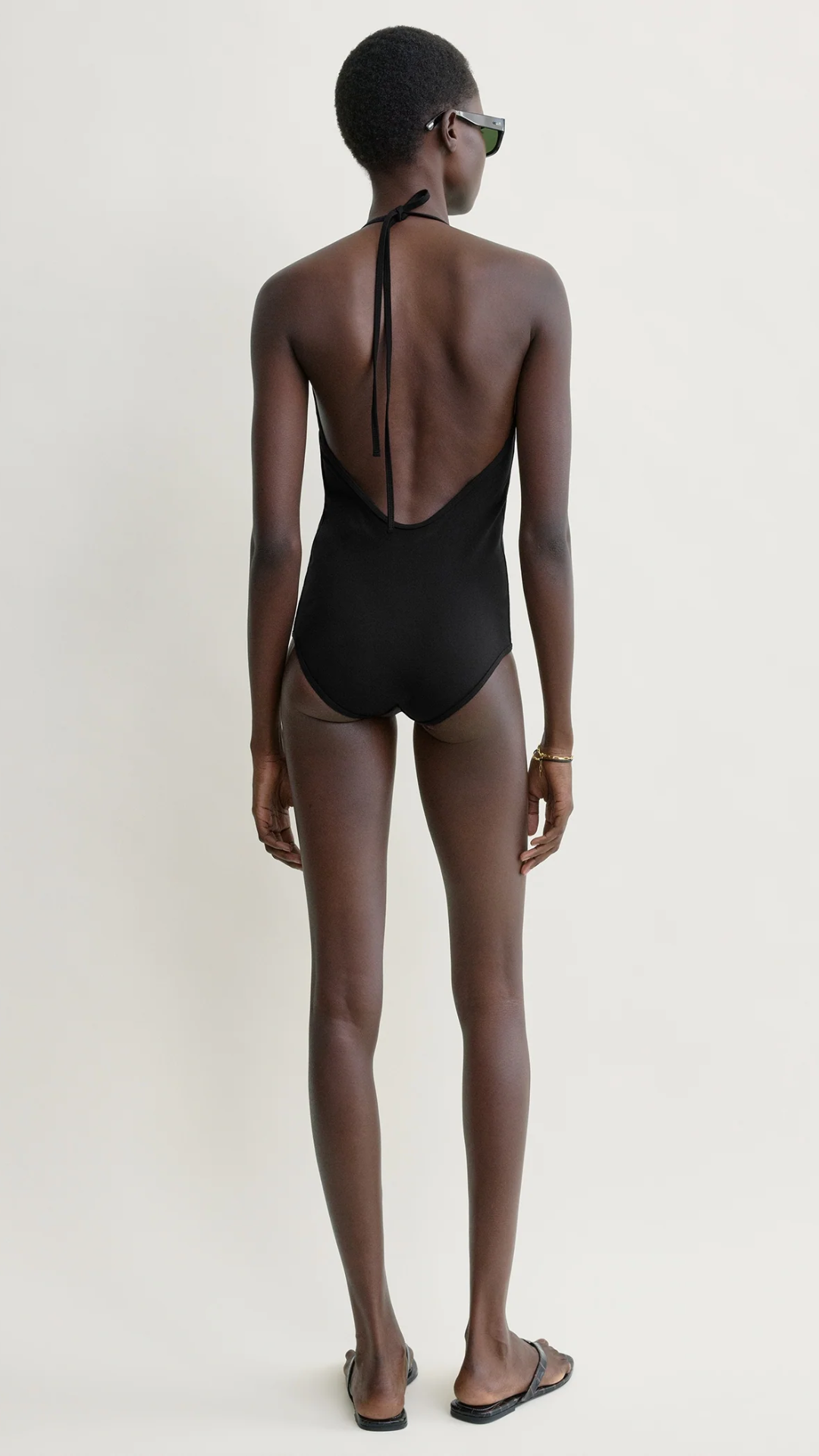Toteme Halter Tie Swimsuit in Black