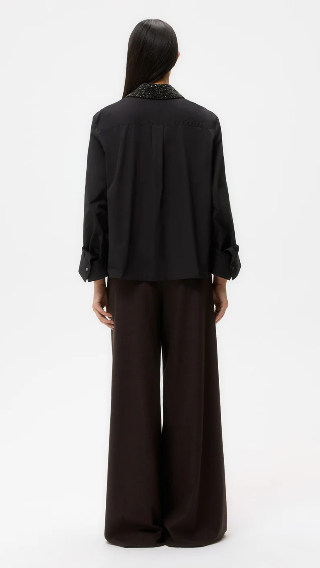 TWP Dude Top with Crystal Collar in Black