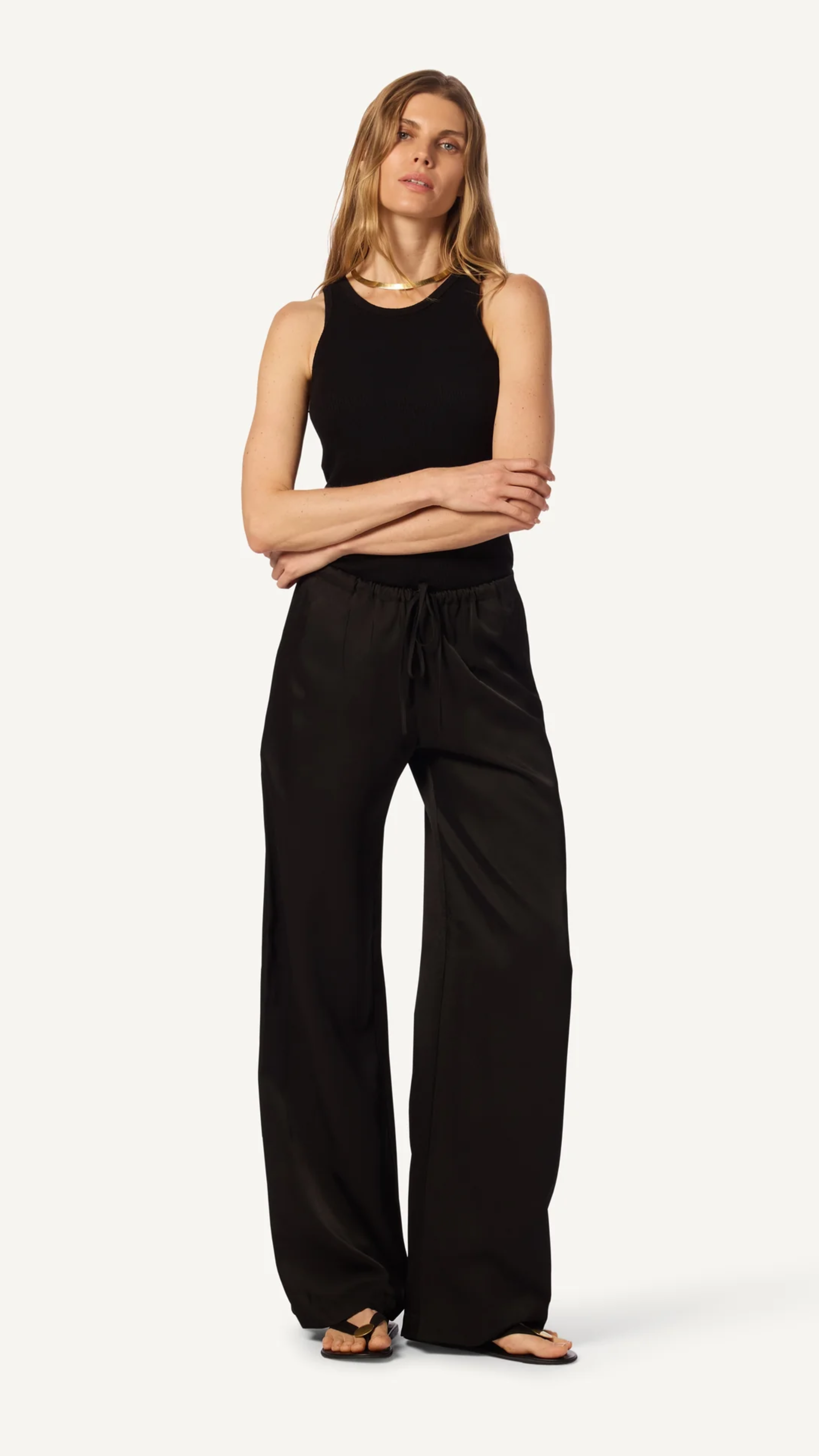 Sablyn Gemma Pull On Straight Pant in Black