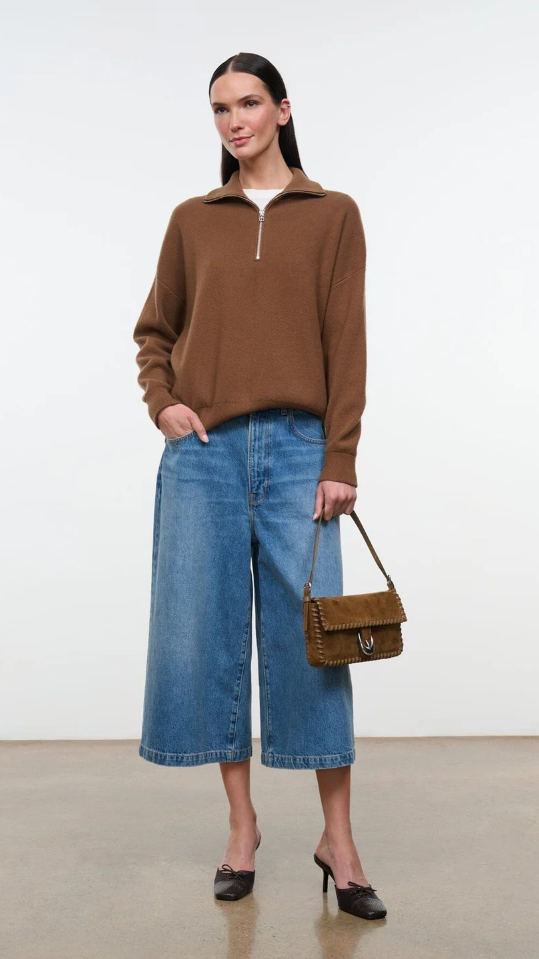 Staud Harlow Suede Bag in Cigar