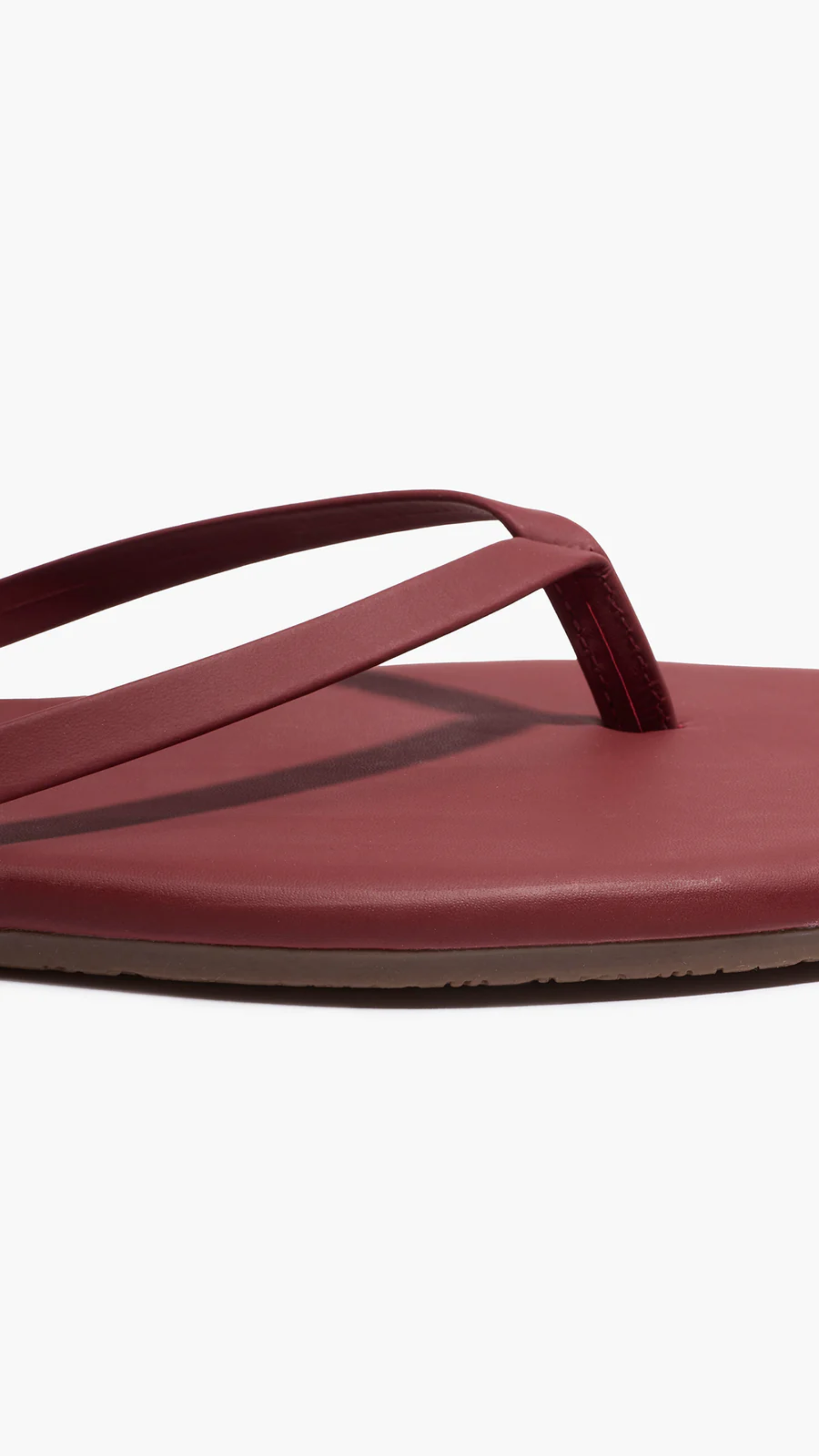 TKEES Square Toe Lily Leather Flip Flops in Burgundy